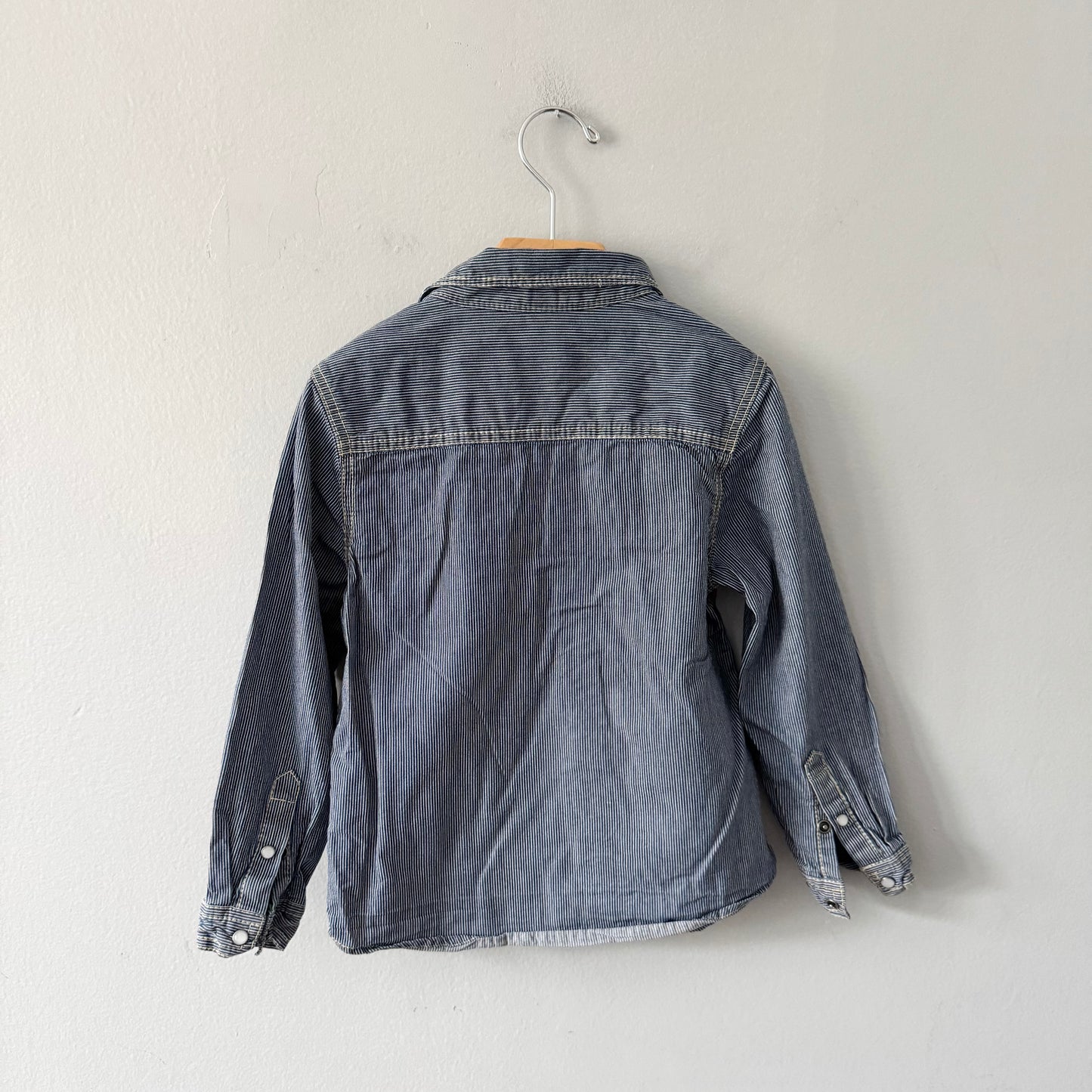 Okaidi / Navy stripe shirt / 5Y