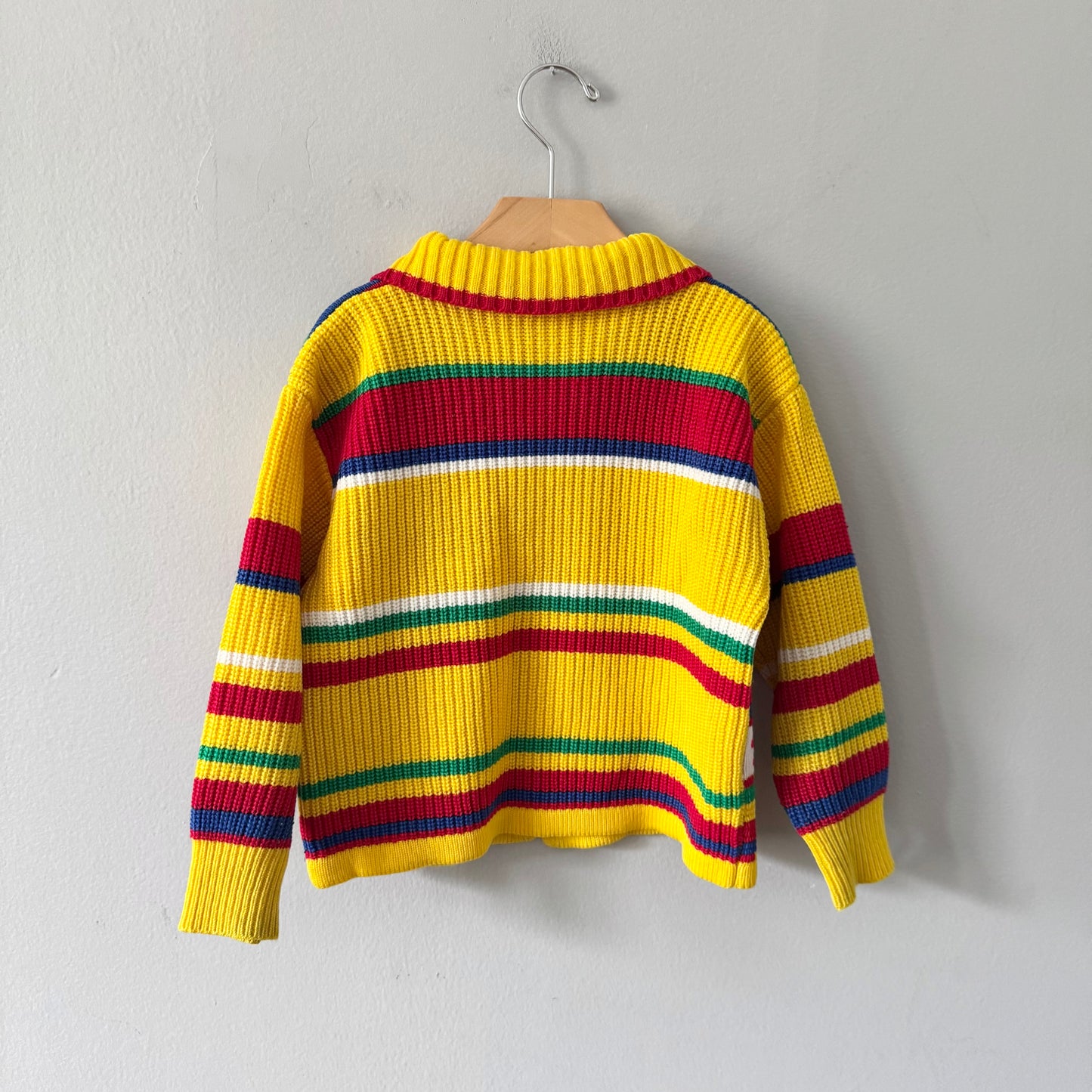 No brand / Pic Kids Market yellow knit zip up / 4-5Y