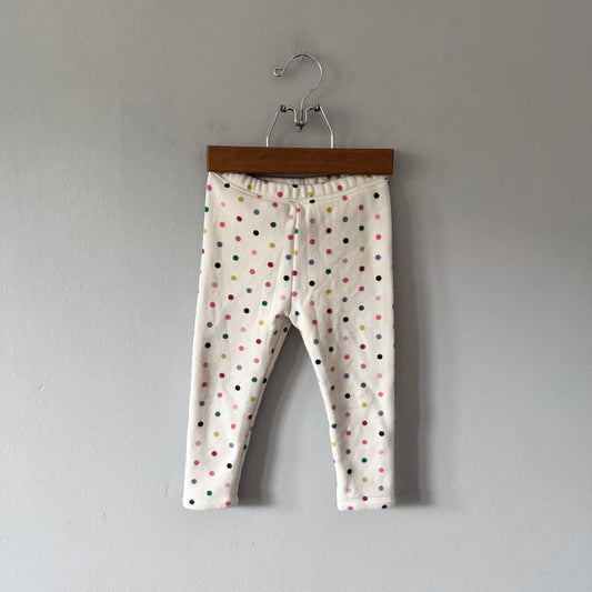 Gap / White x dots lined leggings / 18-24M