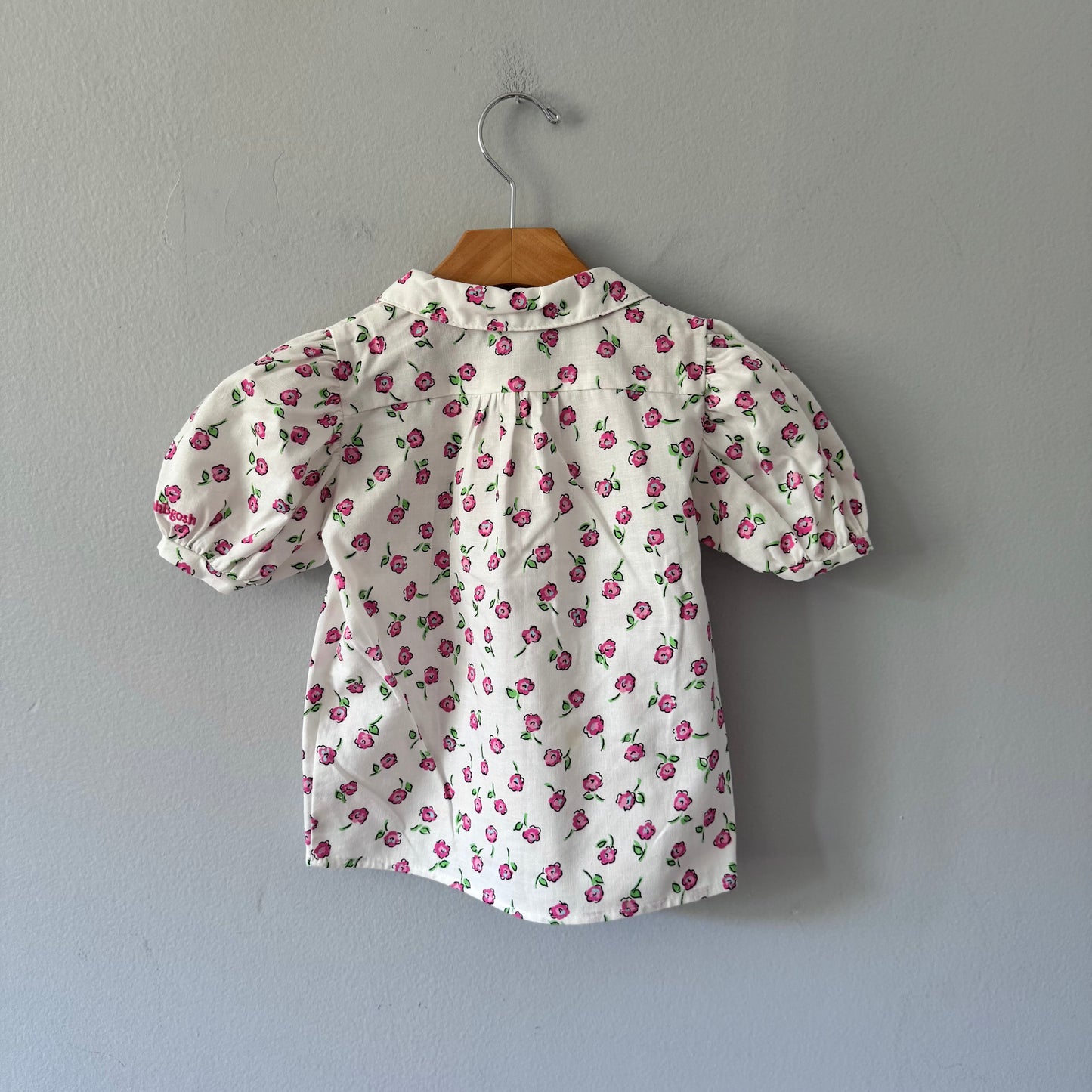 Oshkosh / White x pink flower blouse / 4Y