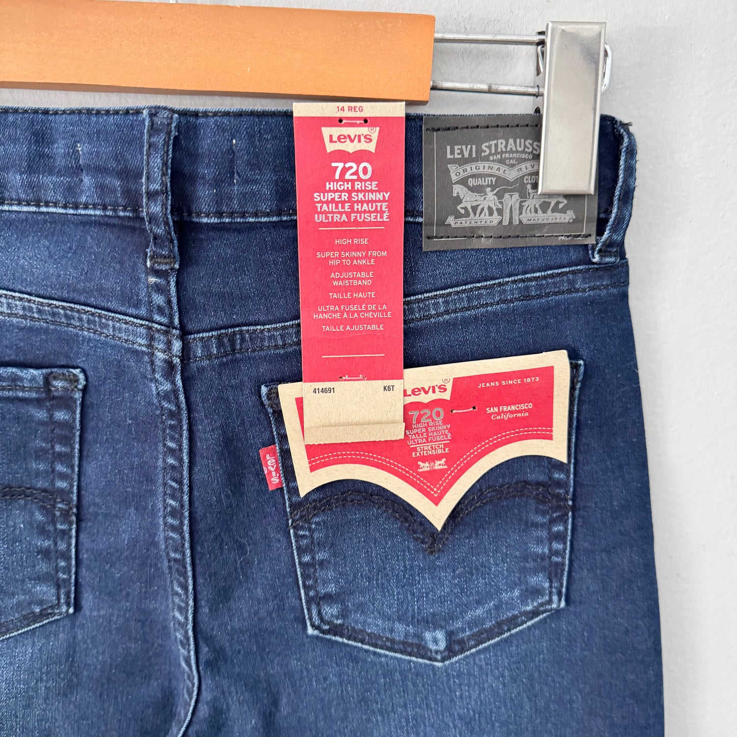 Levi's / 720 High rise super skinny denim / 14Y - New with tag