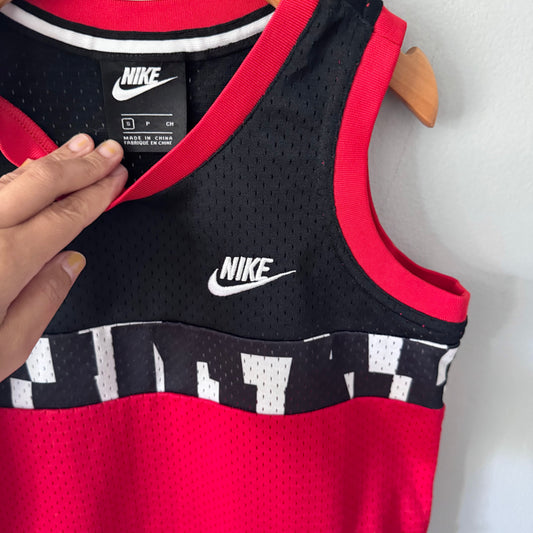 Nike / Black white red mesh tank / 8Y