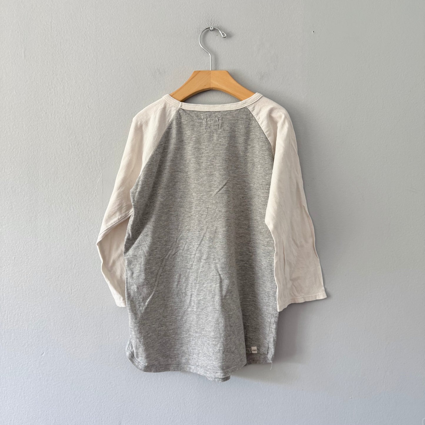 Mini mioche / White x light grey raglan tee / 11-12Y