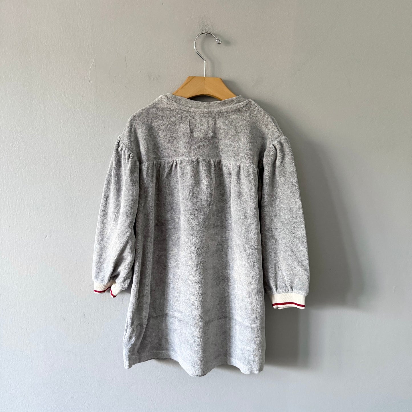 Roots Cabin / Light grey velour dress / 5T