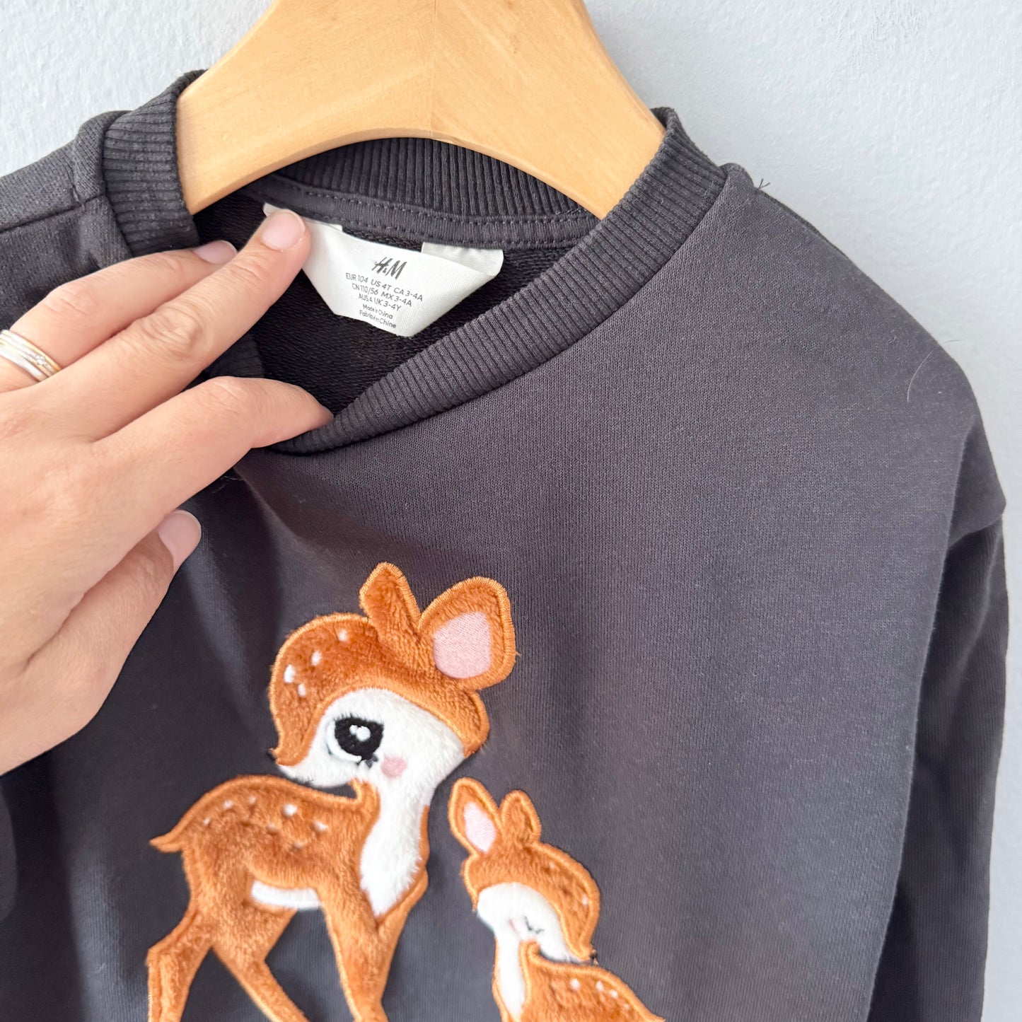 H&M / Black x Bambi sweatshirt dress / 3-4Y