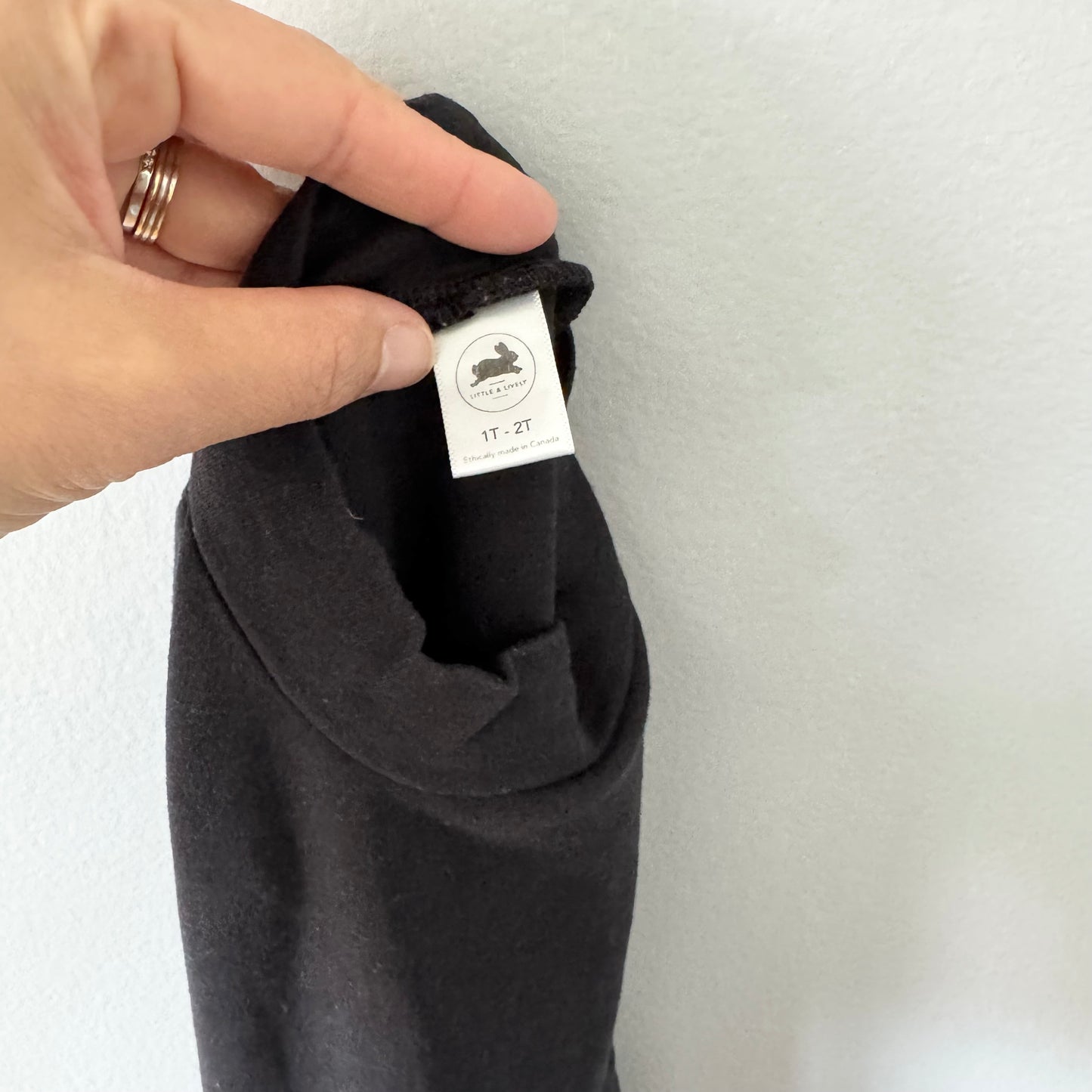 Little & Lively / Black mock neck long sleeve / 1-2T