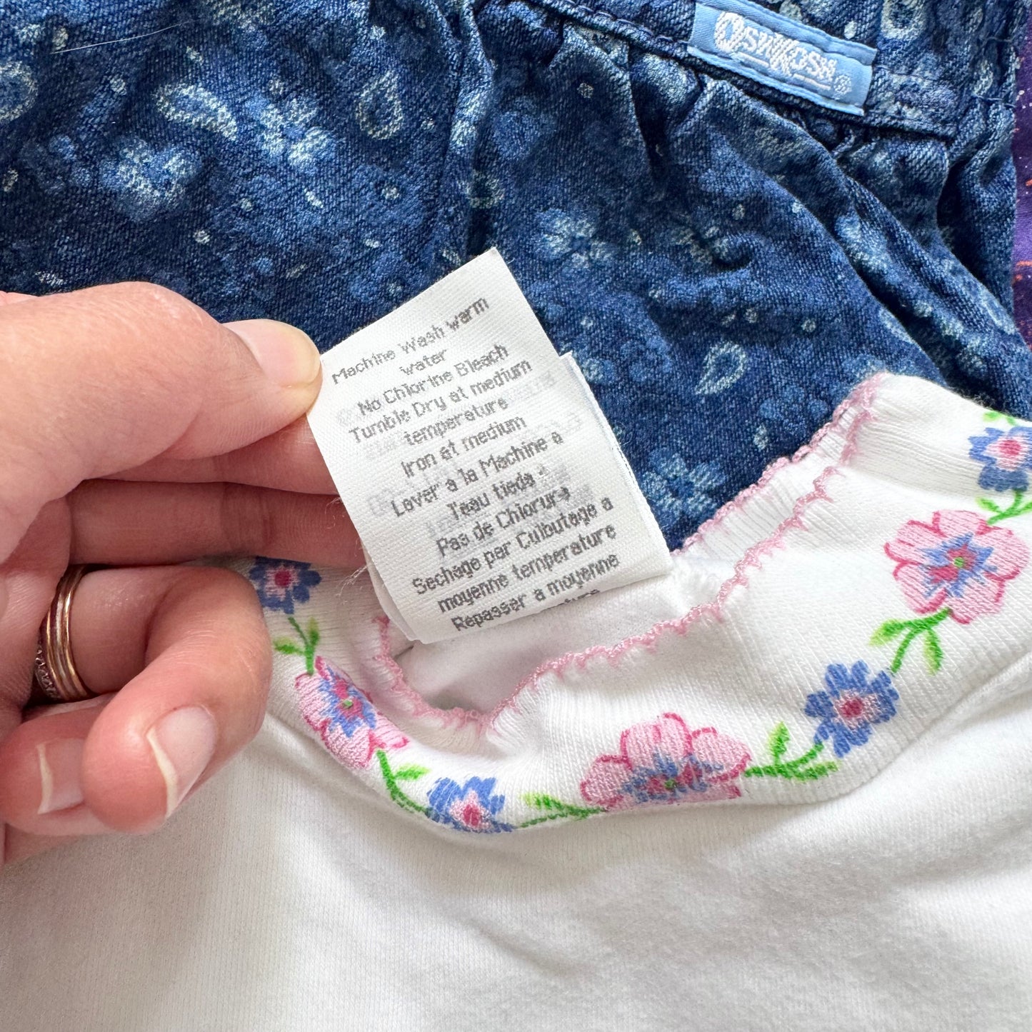 Vintage Oshkosh / White puff sleeve top / 6Y