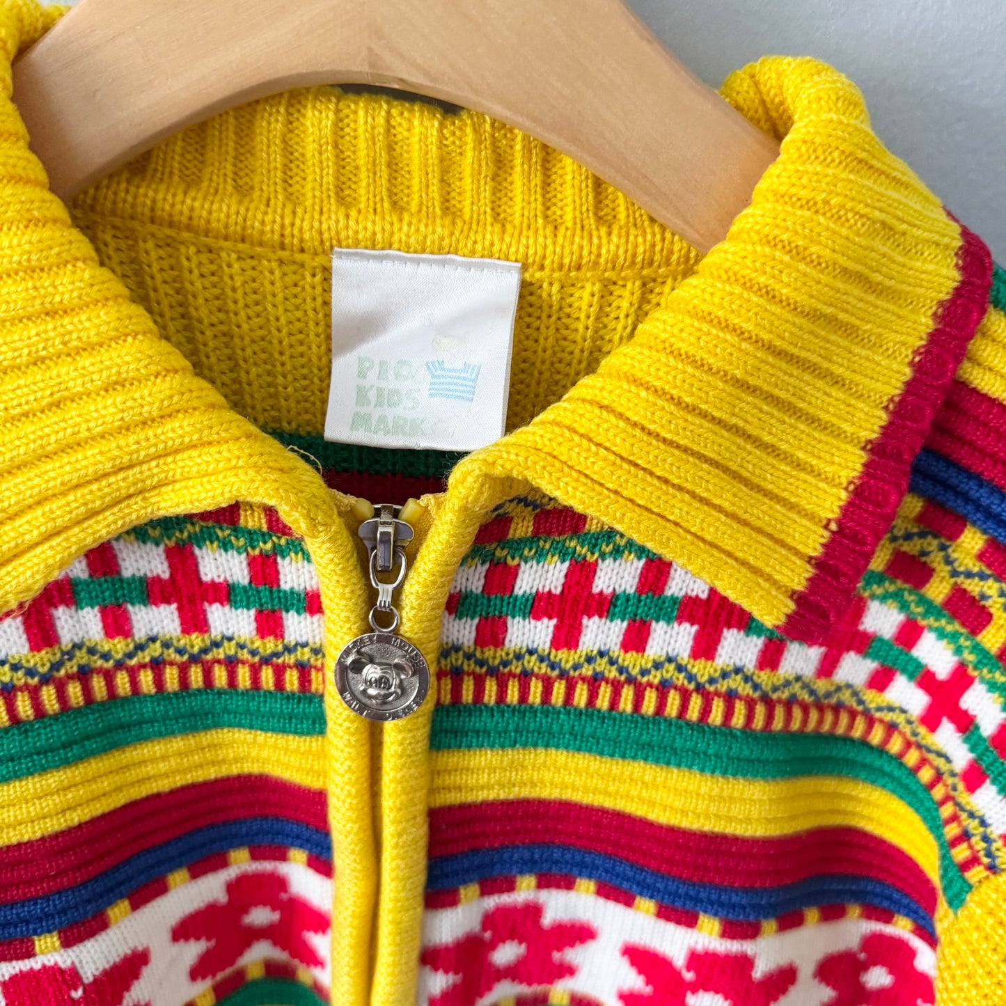 No brand / Pic Kids Market yellow knit zip up / 4-5Y