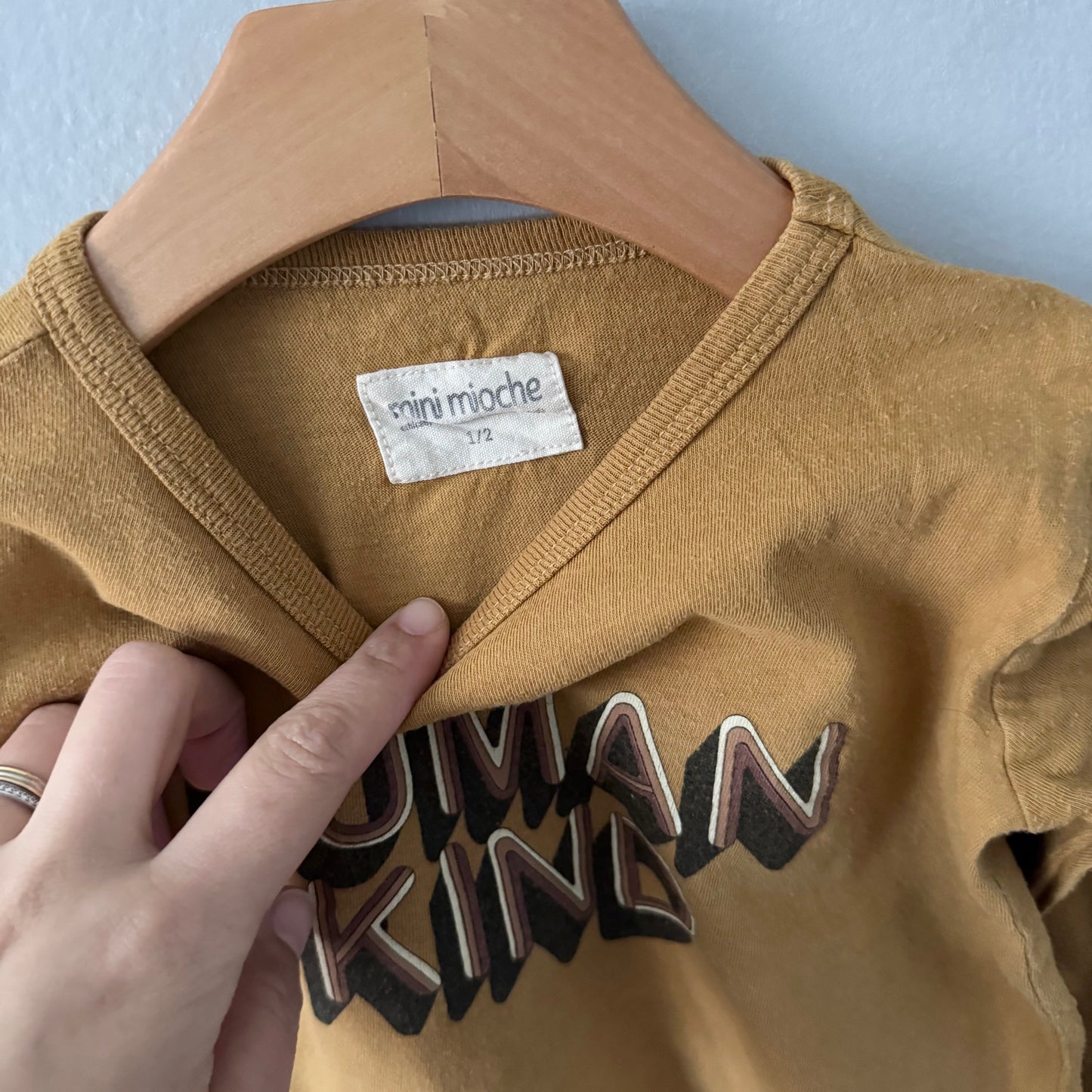 Mini mioche / Human Kind yellow long sleeve / 1-2Y