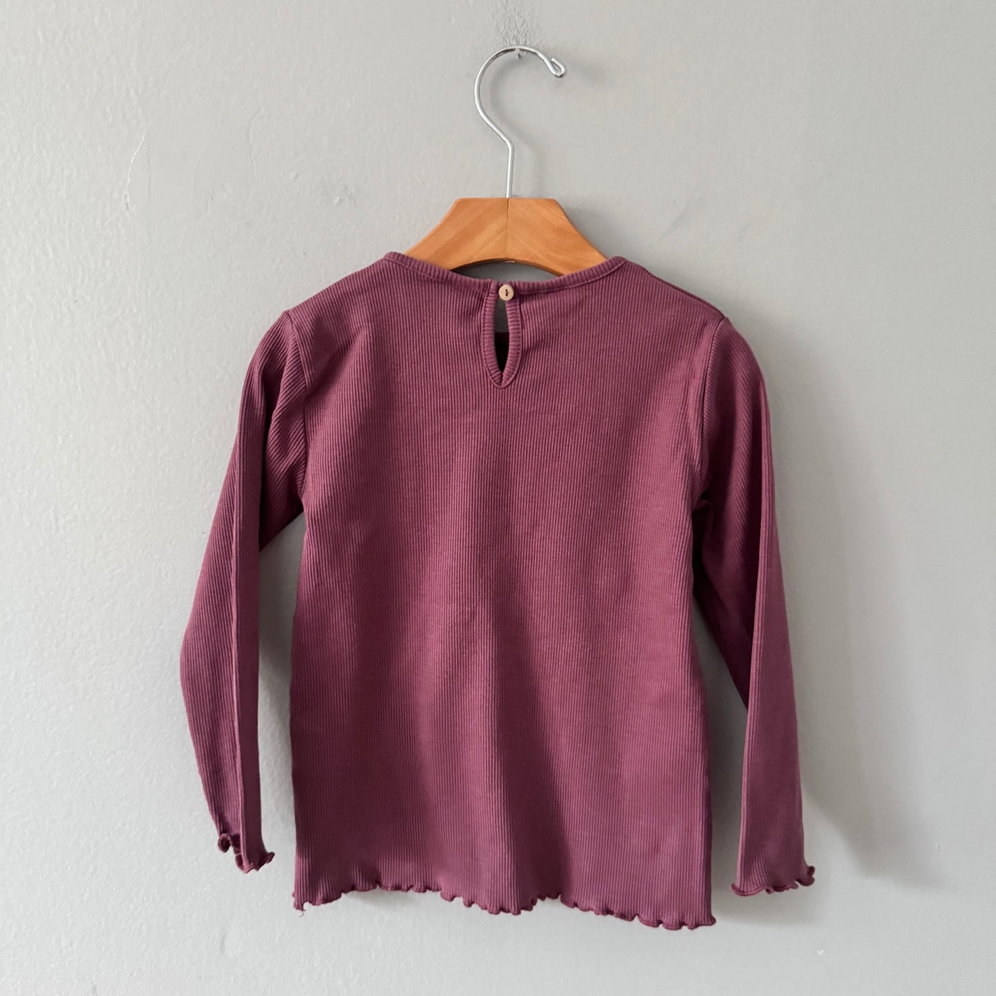 Zara / Burgundy ribbed long sleeve / 3-4Y