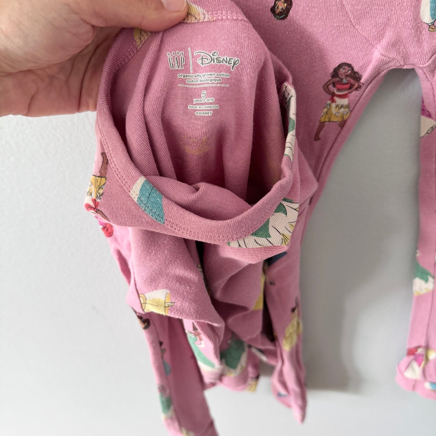Gap / Disney Princesses x pink pajama set / 5Y