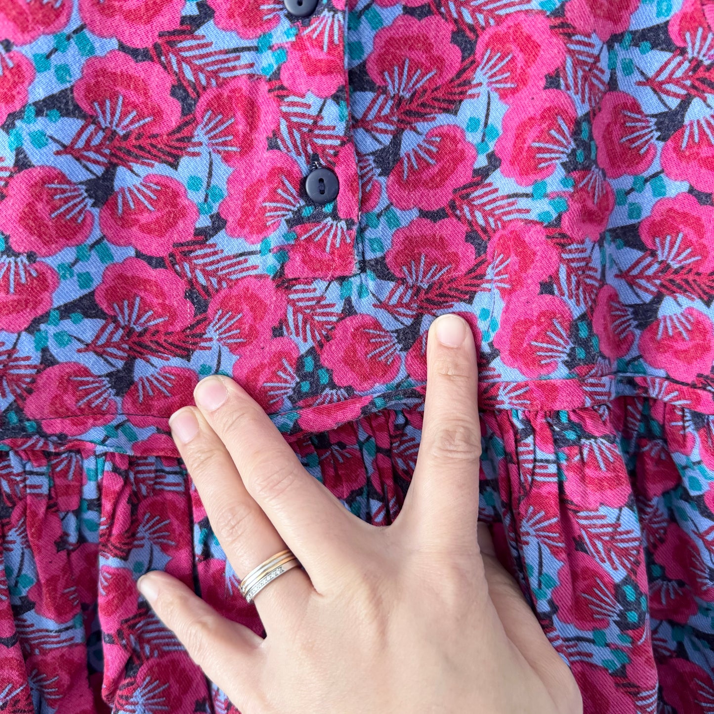 Du Pareil Au Meme / Pink floral viscose dress / 4Y