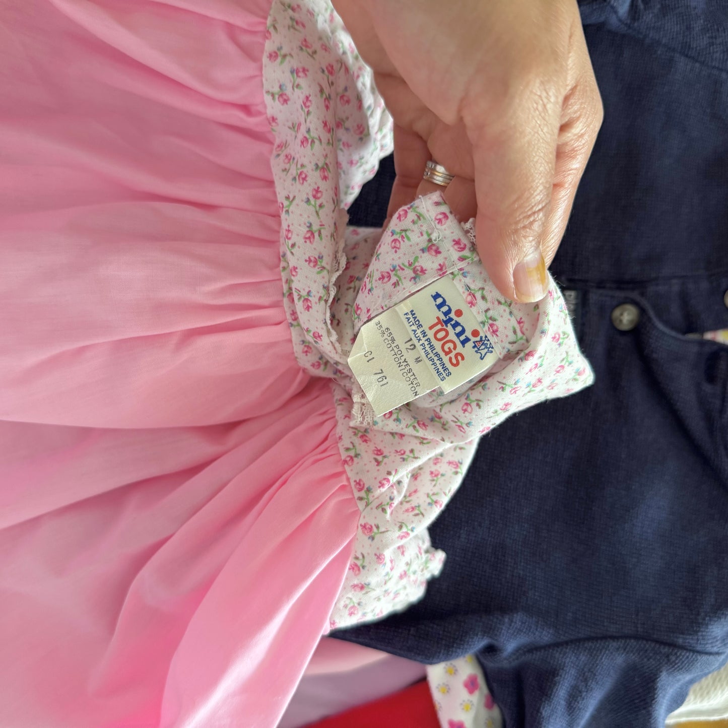 Vintage / Rose x pink blouse dress / 12M