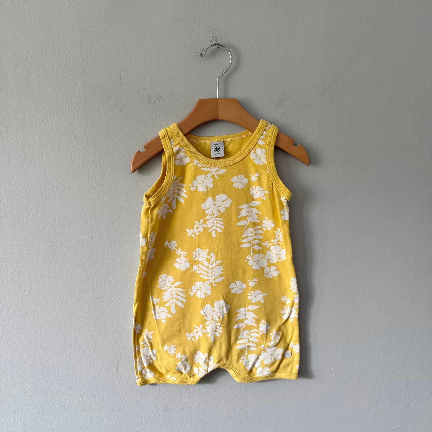 Petit Bateau / Yellow tank romper / 24M