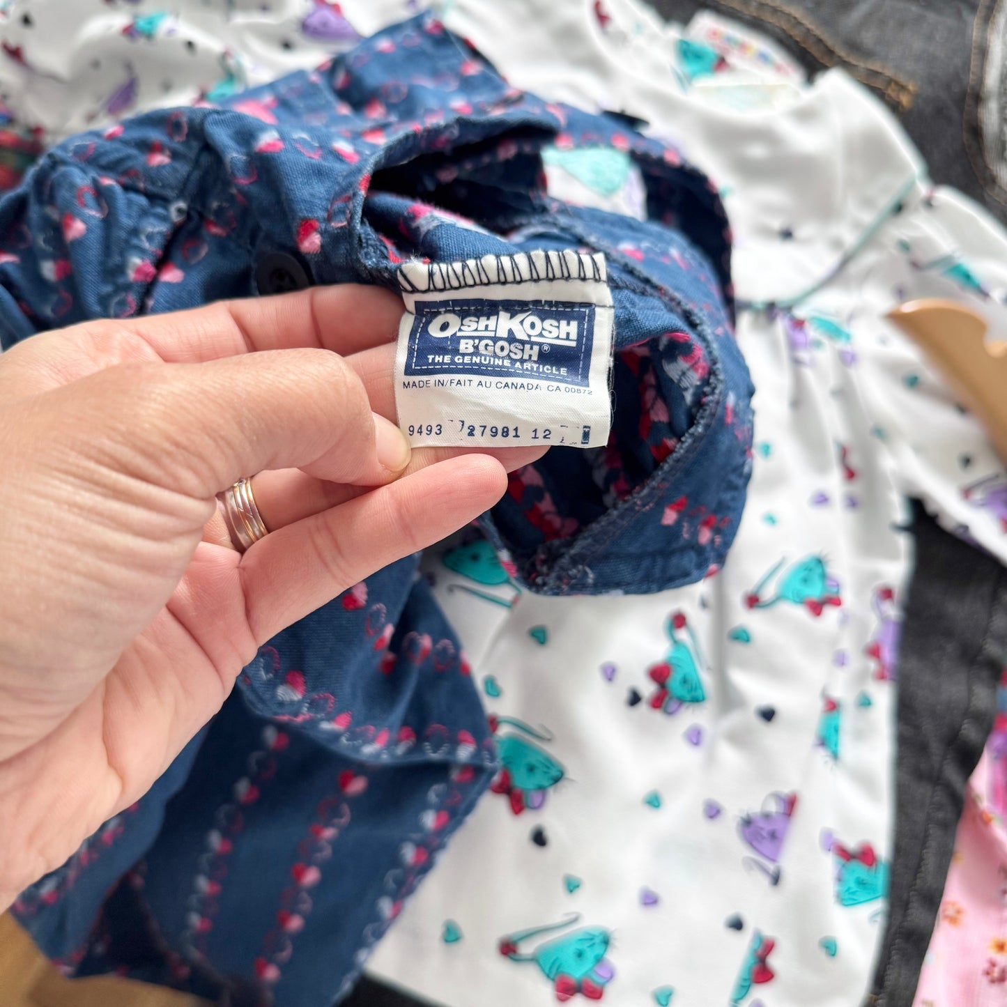 Vintage Oshkosh / Woven heart overalls / 12M