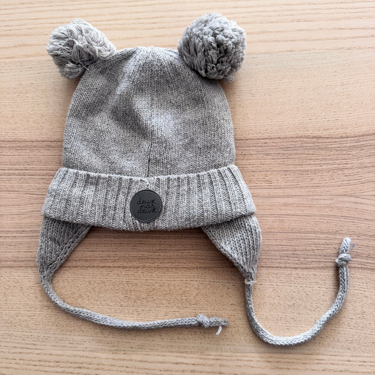 Deux par deux / Light grey bear knit hat / 9-12M