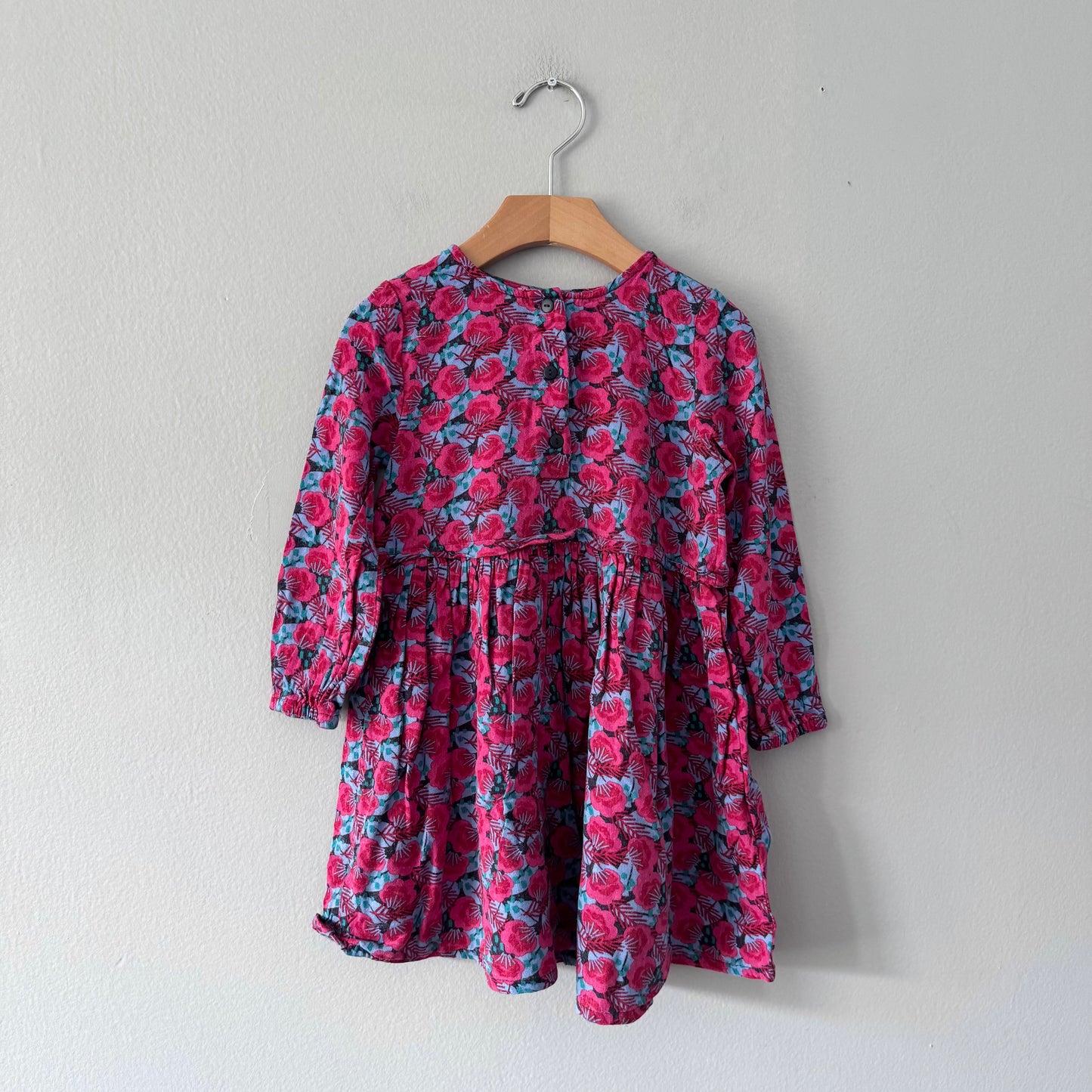Du Pareil Au Meme / Pink floral viscose dress / 4Y