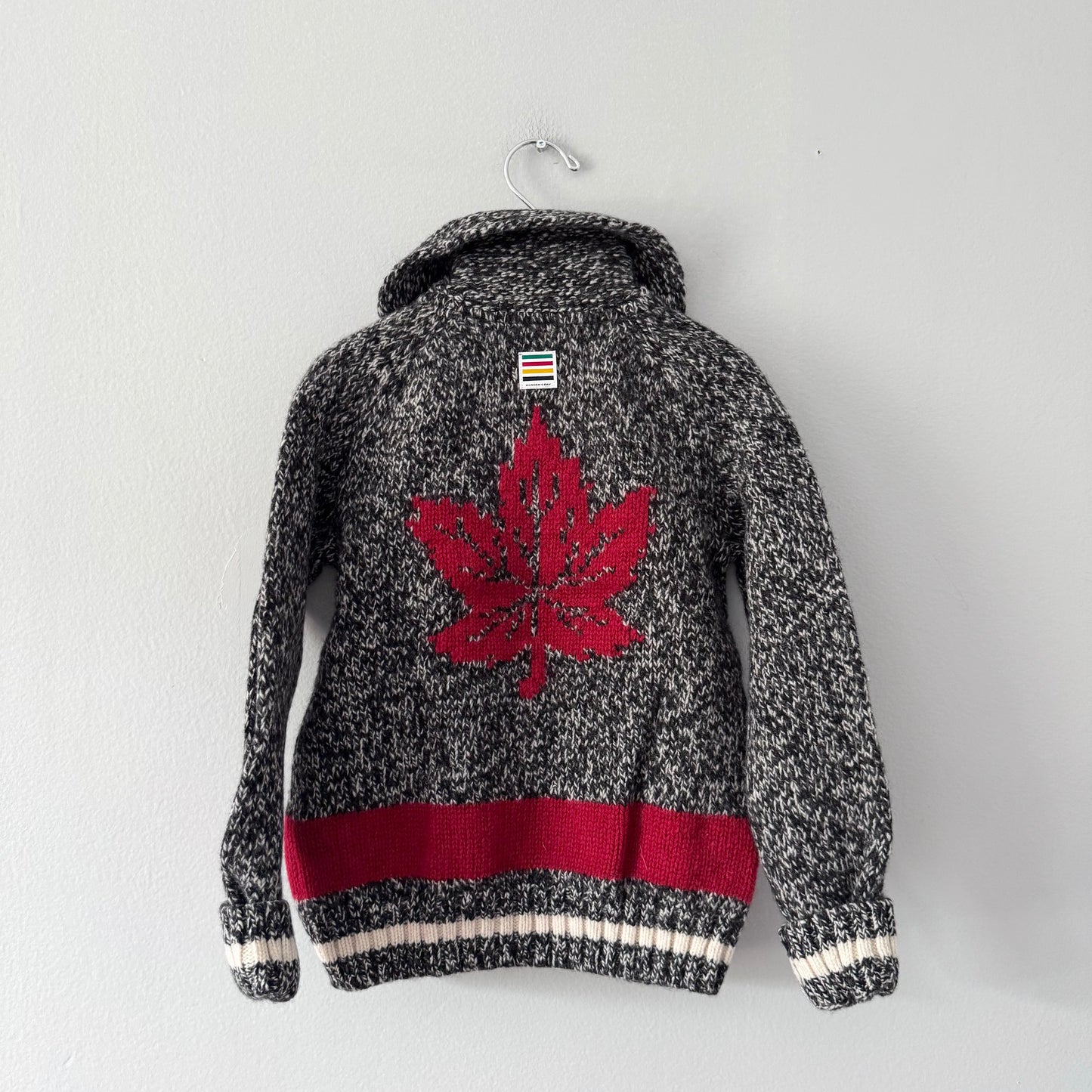 Hudson's bay / Black salt and pepper knit jacket / 5-6Y