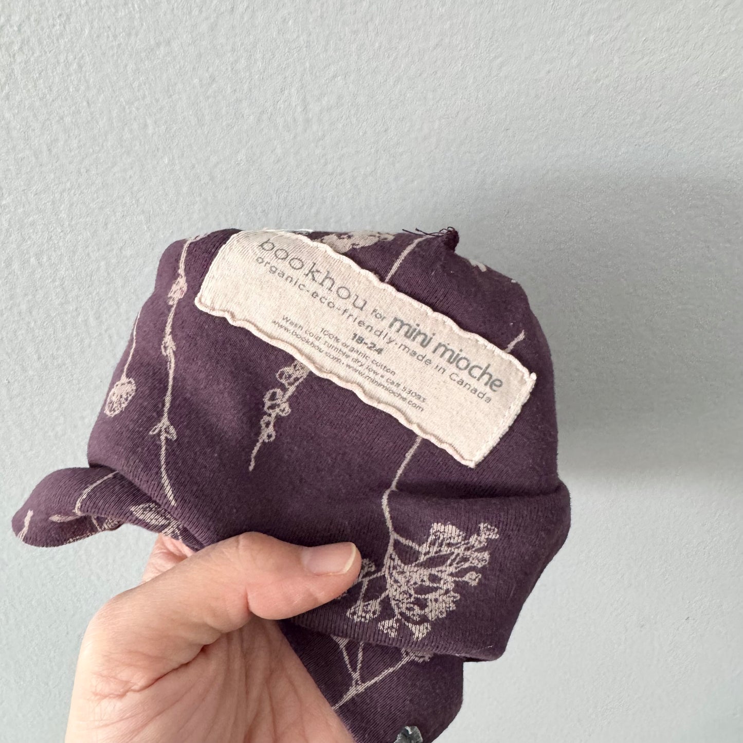 Mini mioche / Purple organic cotton beanie / 18-24M