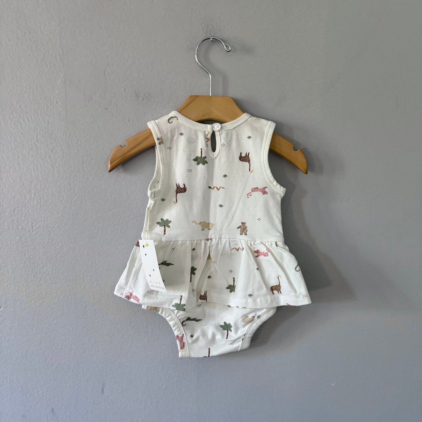 Rise Little Earthling / White tank onesie with skirt / 6-9M - New with tag