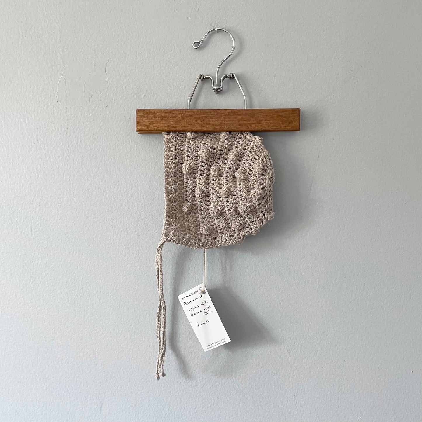 tetote / Llama wool mix bonnet / 3-6M