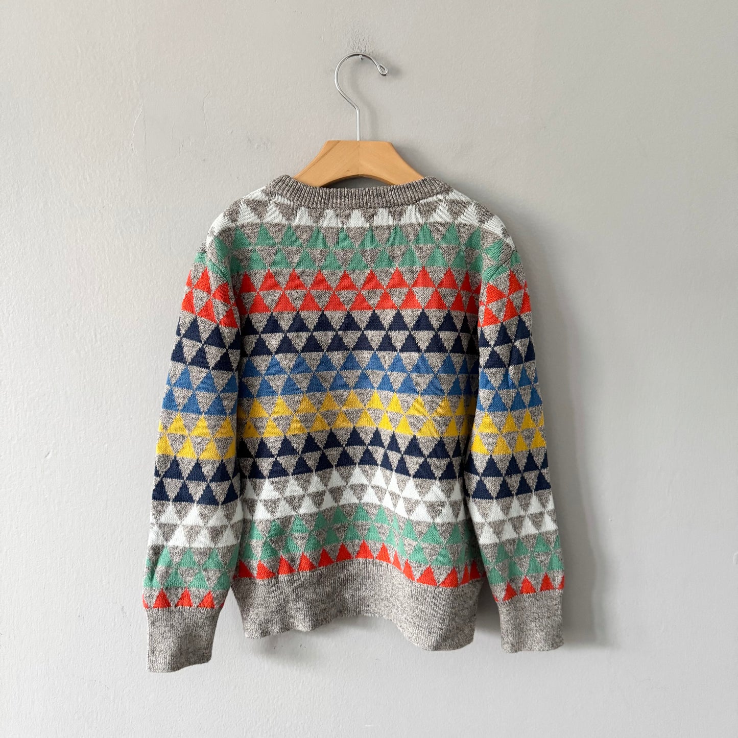 Gap / Light grey x colourful stripe knit dress / 6-7Y