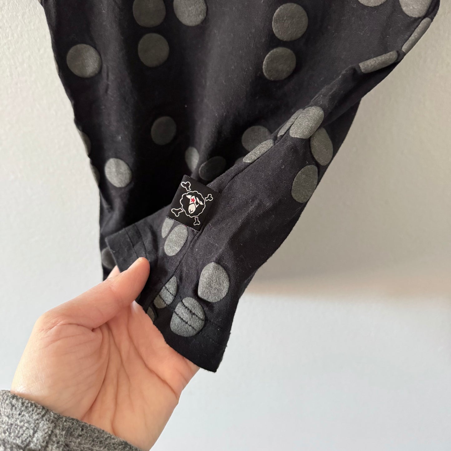 Nununu / Black x grey dot T-shirt / 18-24M