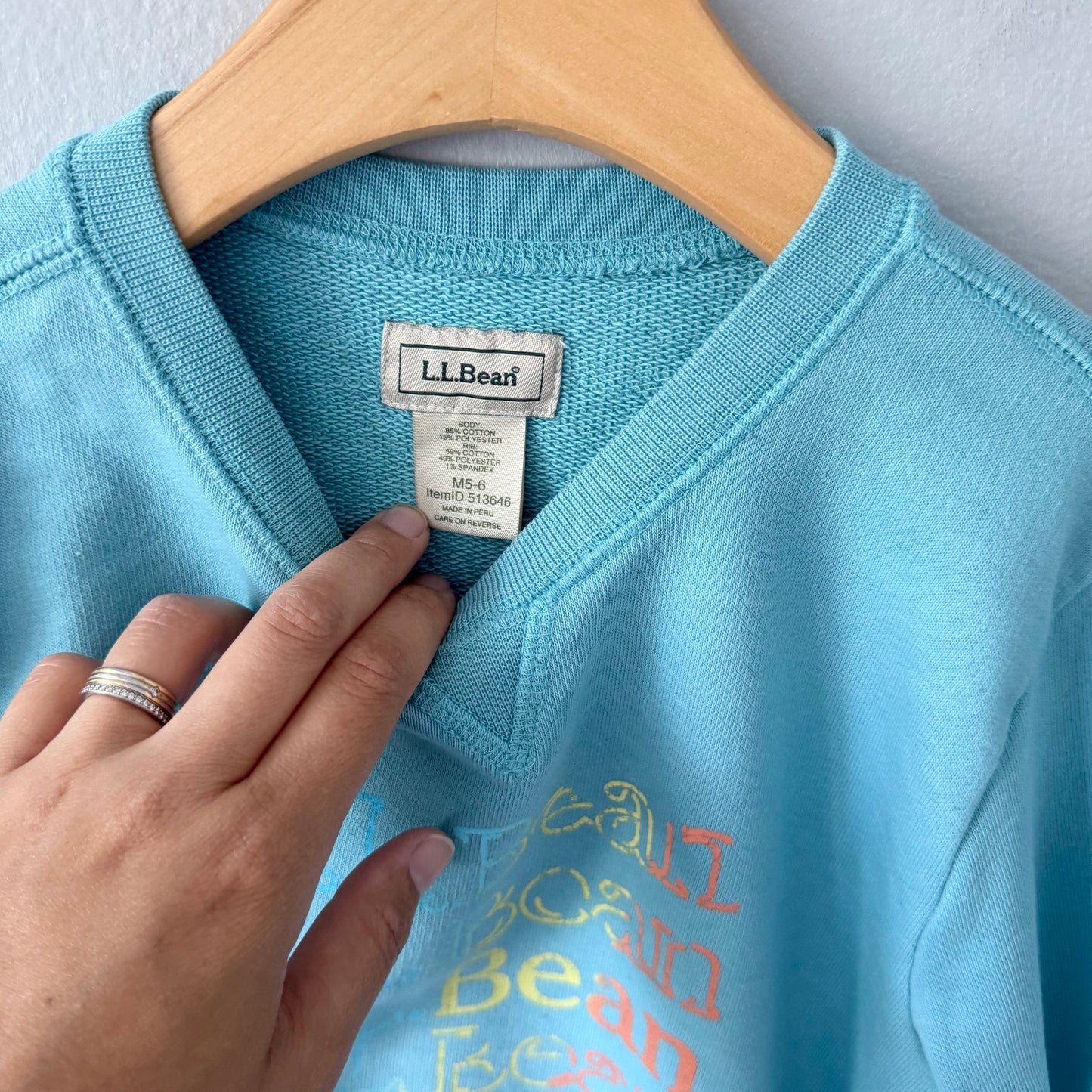 LL Bean / Light blue sweatshirt / 5-6Y
