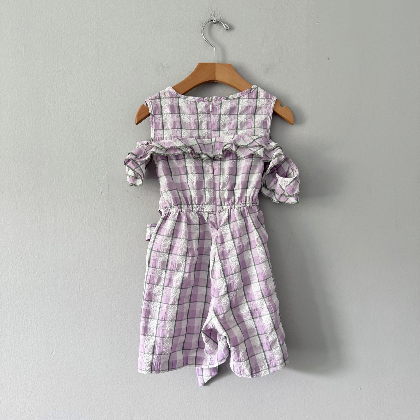 Neon / Purple checked jumpsuit / 2-3Y