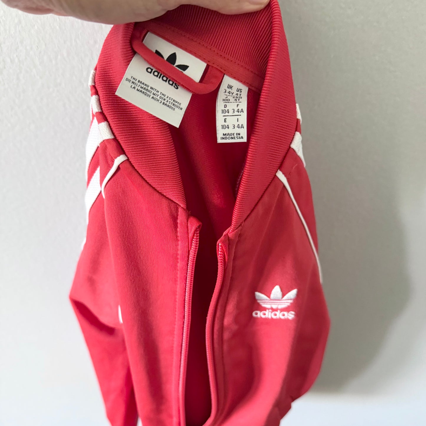 Adidas / Red track suit jacket / 3-4Y