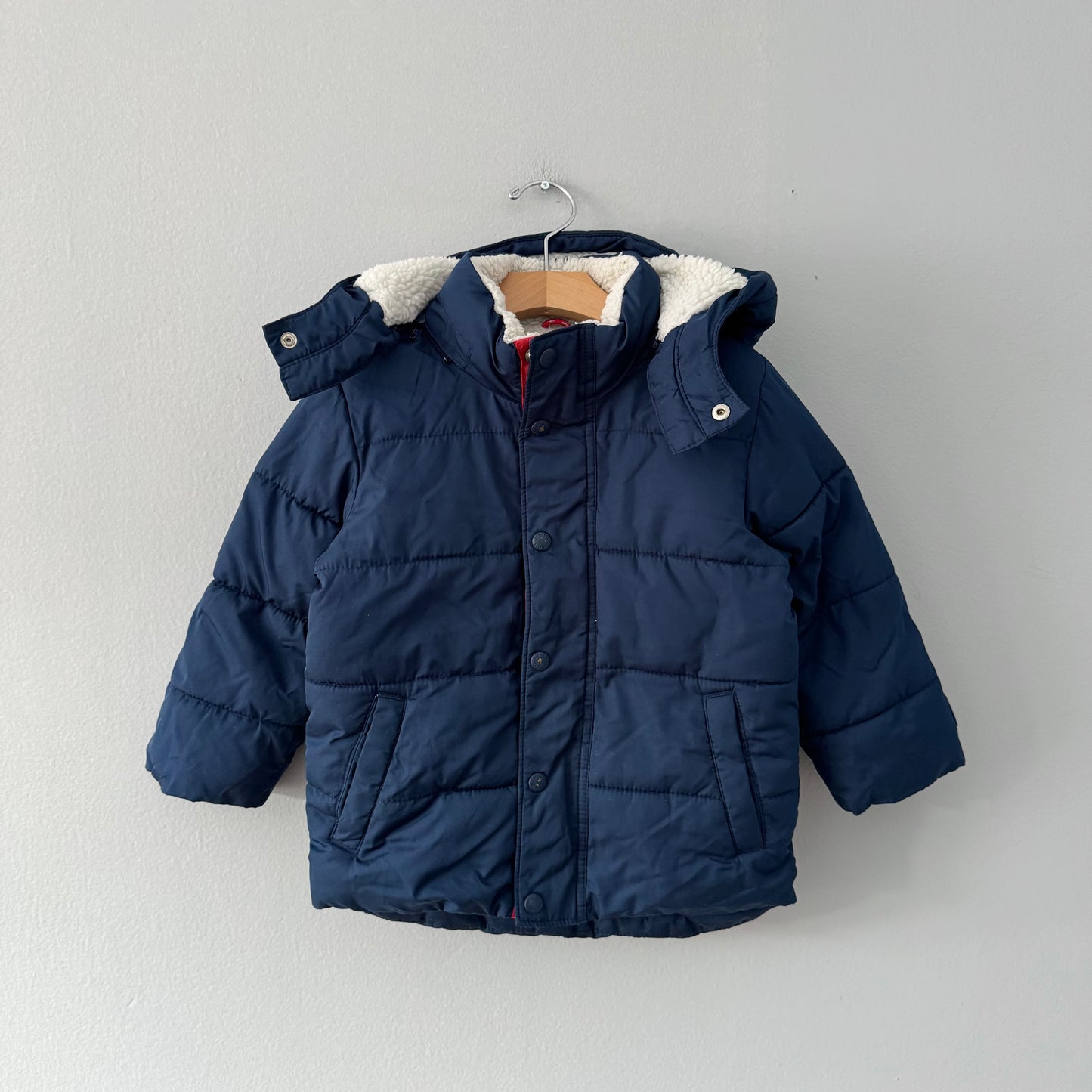 Gap / Navy sherpa lined puffer jacket / 3Y