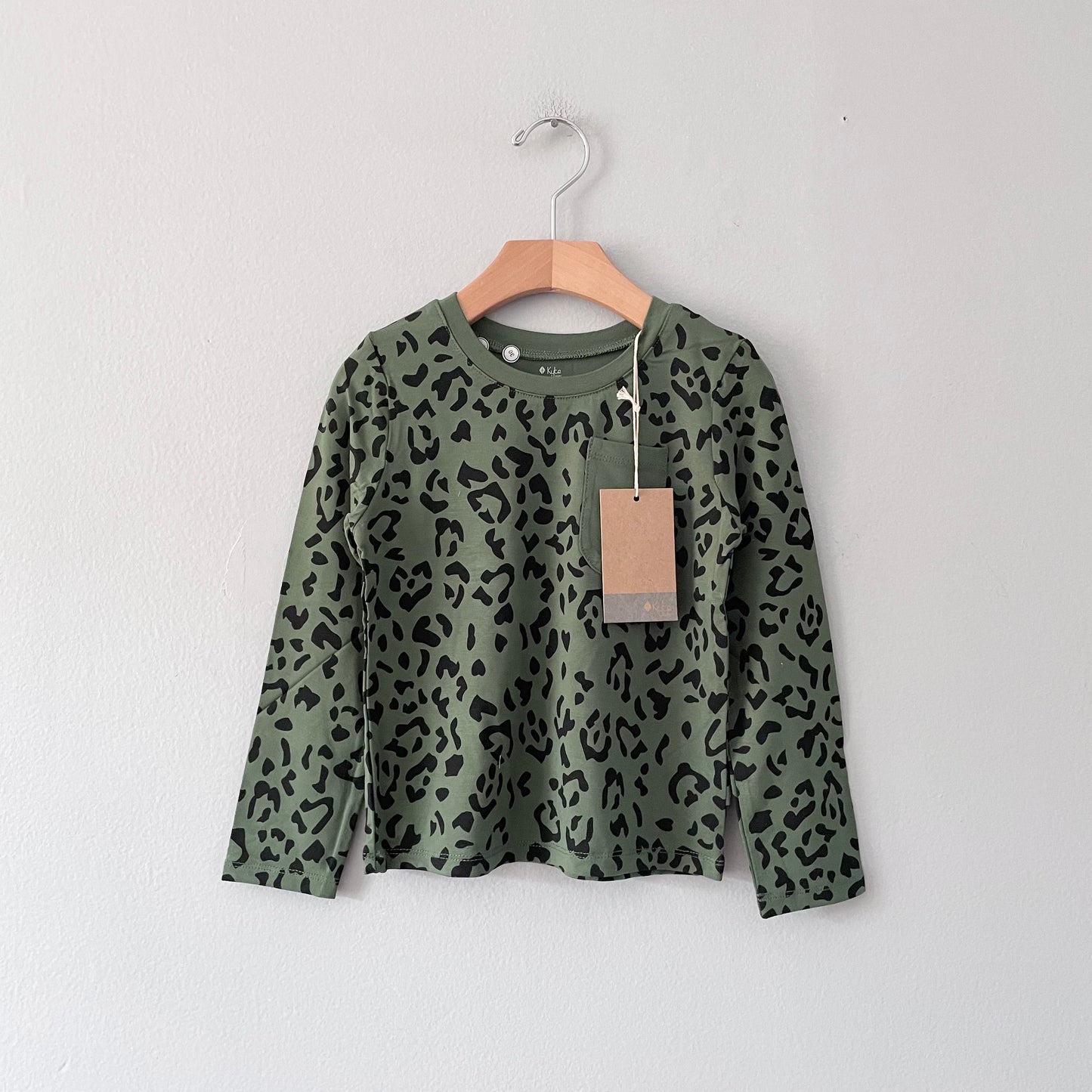 Kyte / Long sleeve crew neck tee - Hunter Leopard / 4T