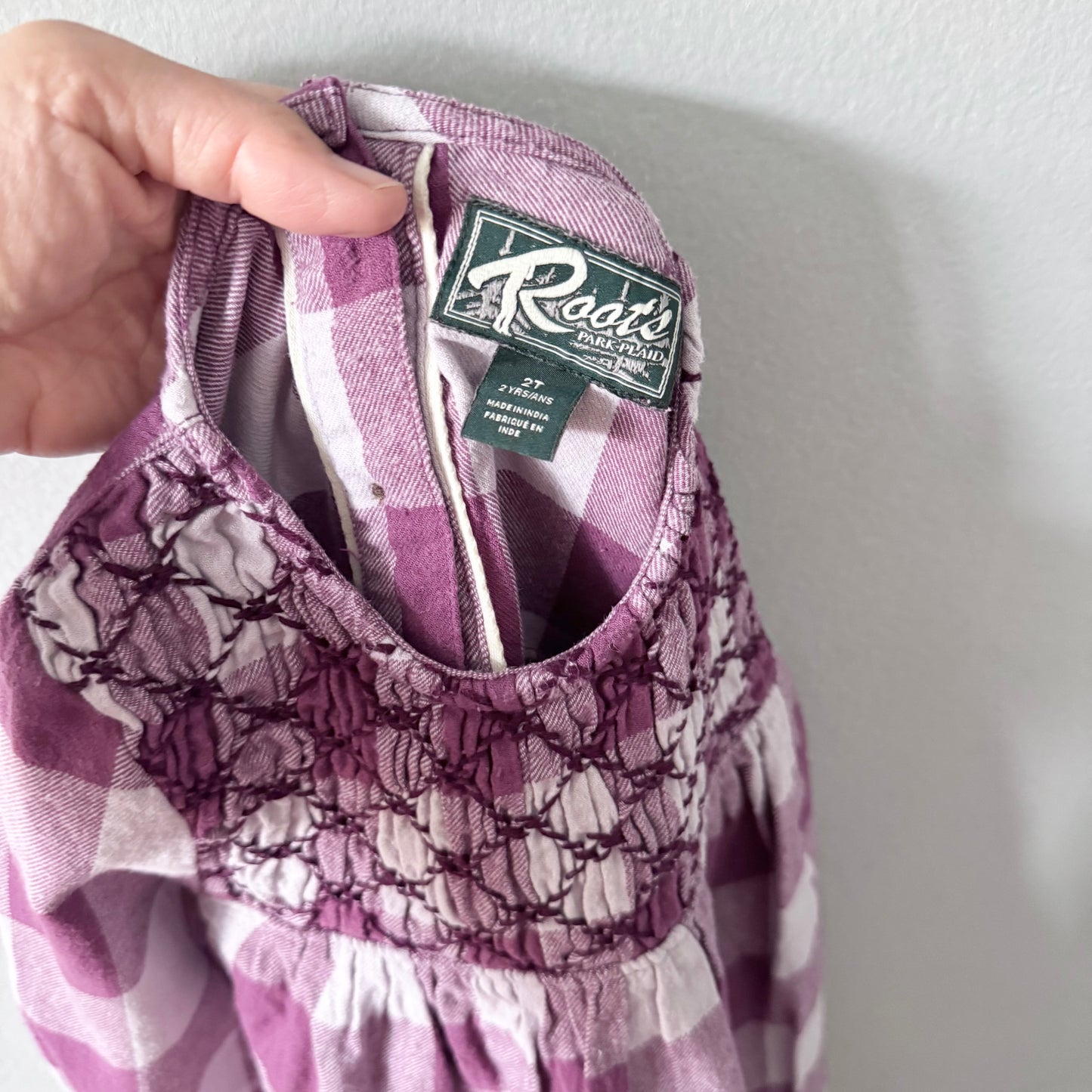 Roots / Purple flannel dress / 2T