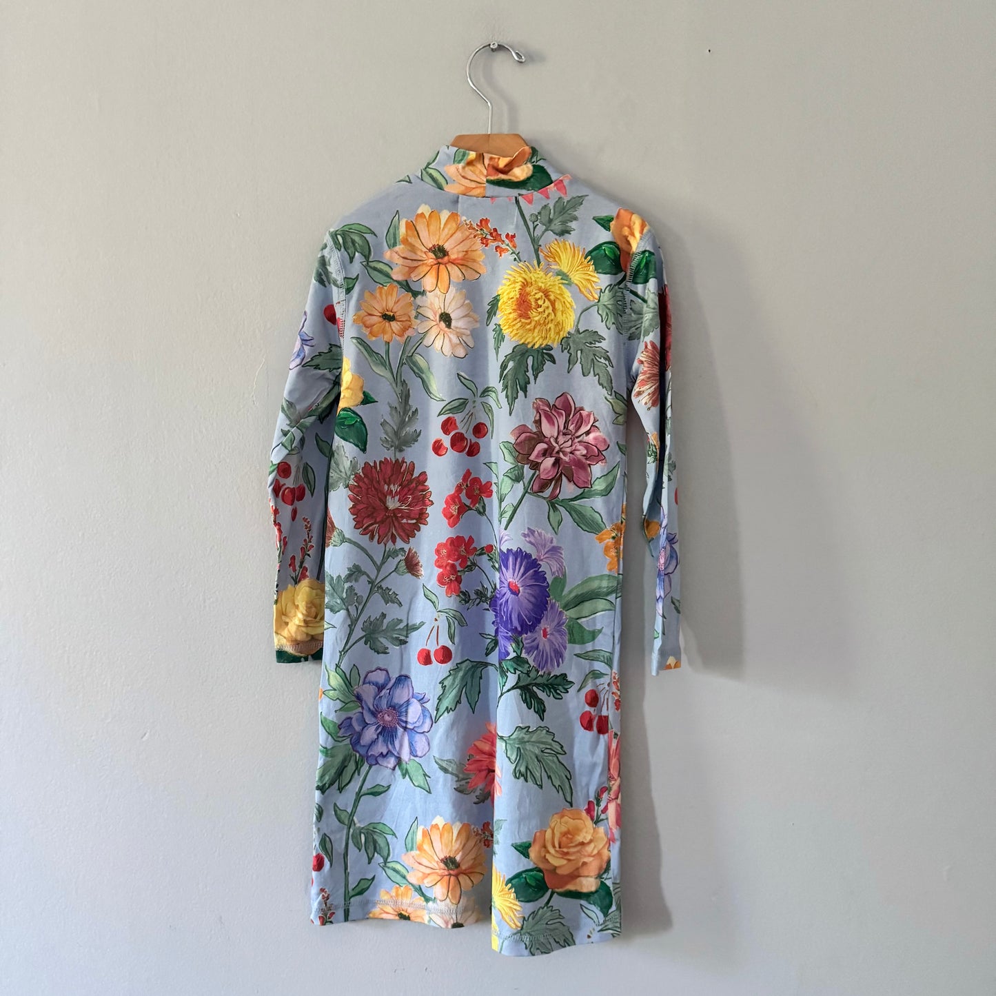 Maison Mangostan / Blue x floral dress / 6Y