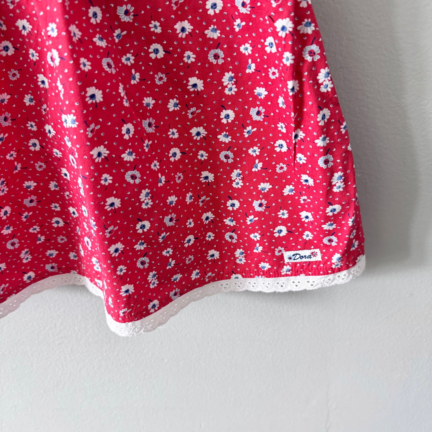 Vintage / White x red cami dress / 4T