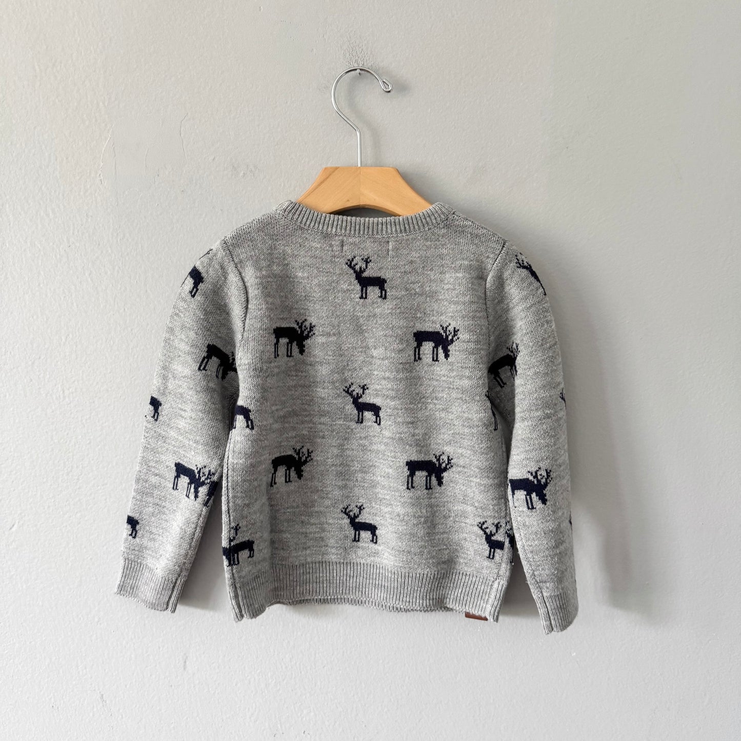 Preview / Light grey x moose knit pullover / 3Y