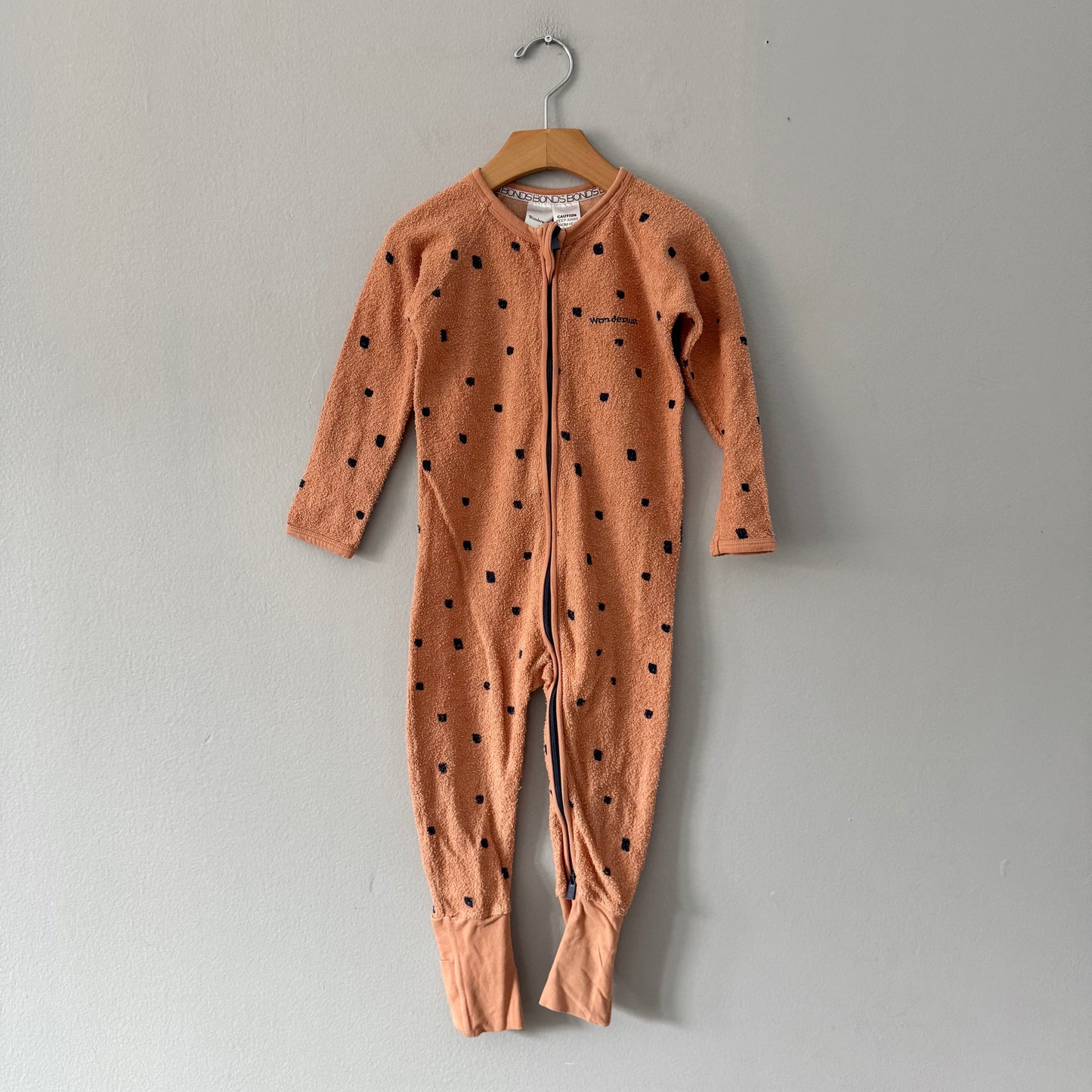 Bonds / Wondersuit - orange x navy dots / 18-24M