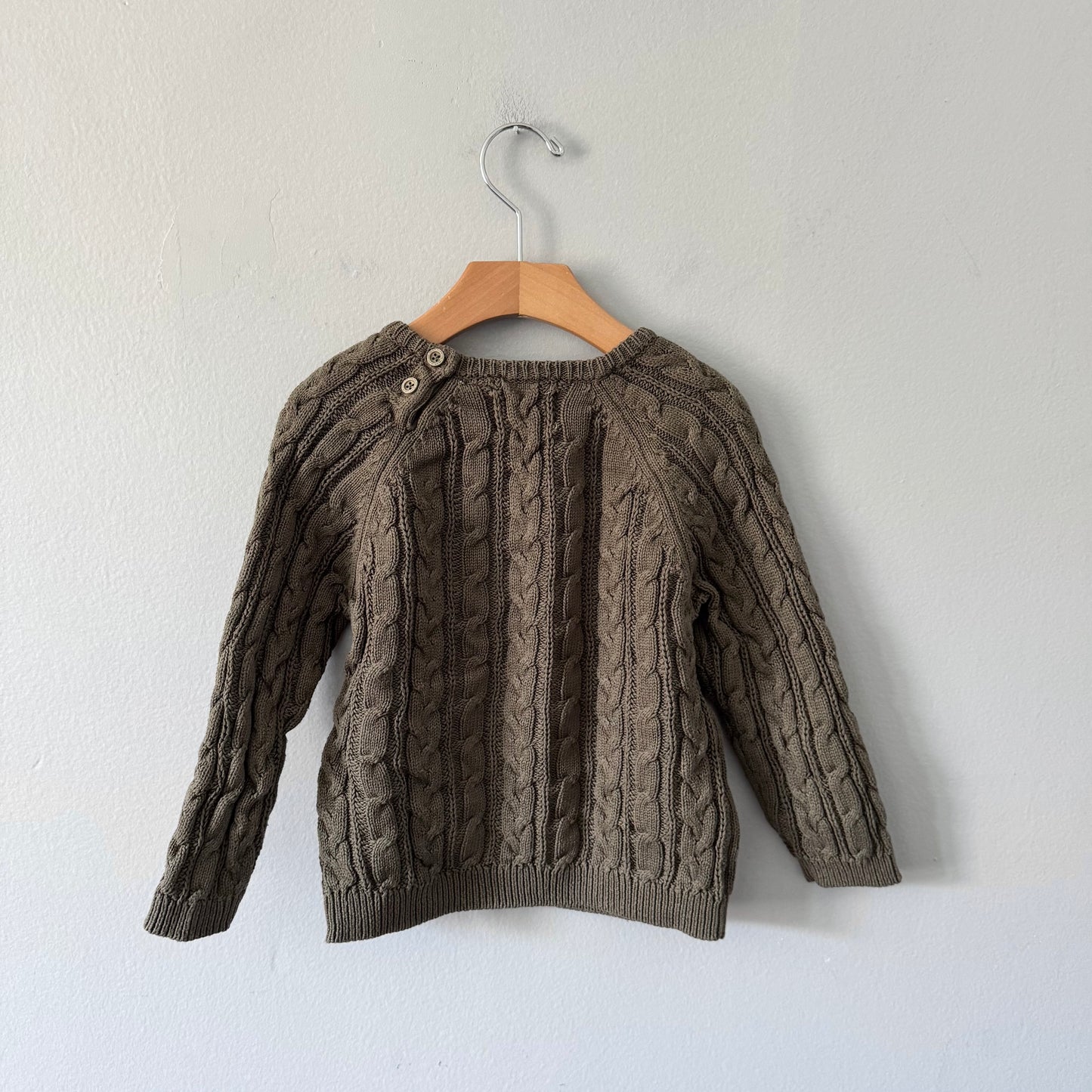 Zara / Khaki cable knit pullover / 3-4Y