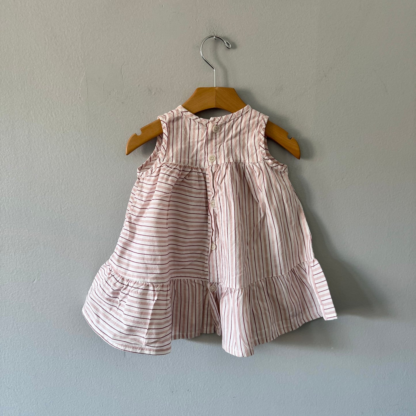 1+ in the family / White x pink stripe tank dress / 12M