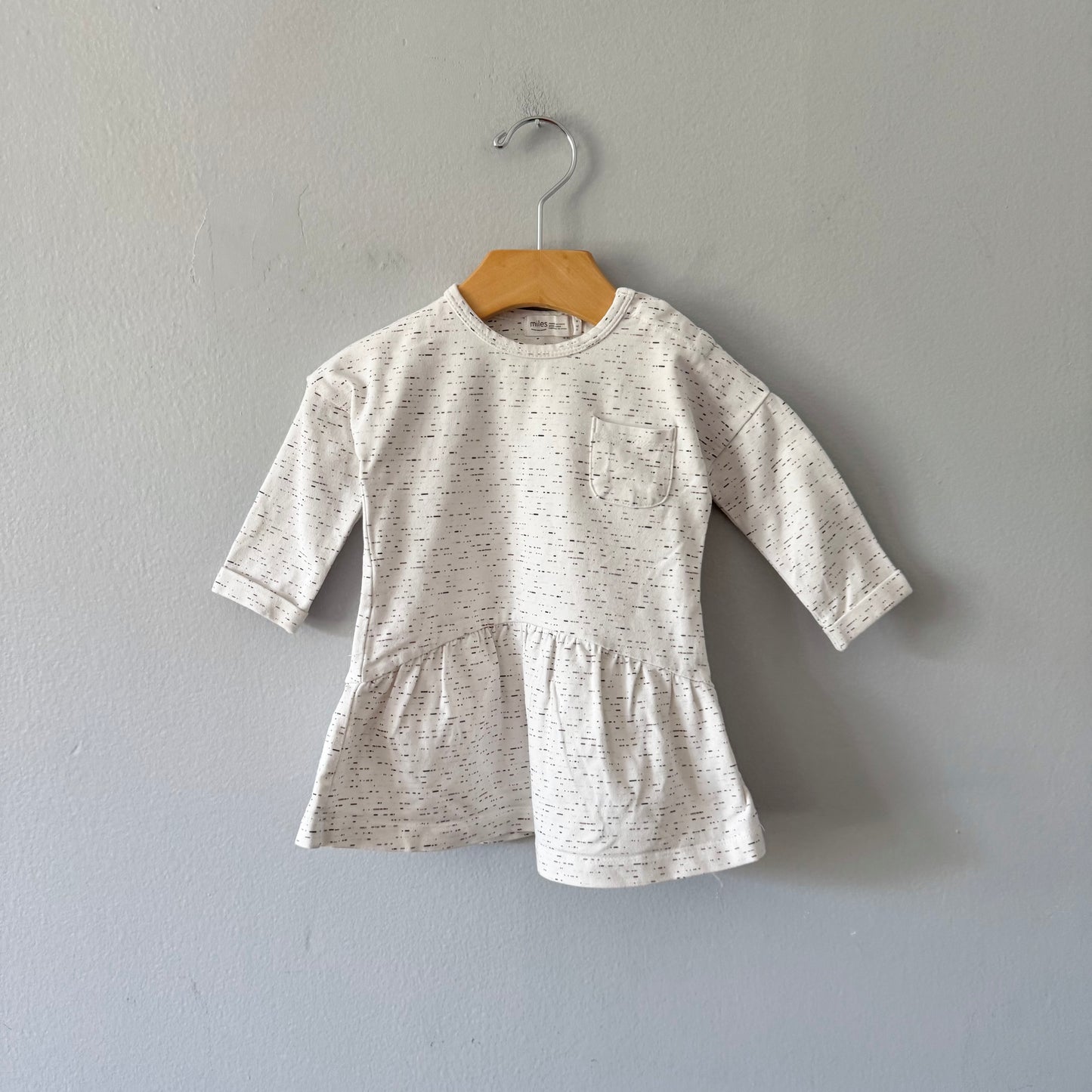 Miles baby / White long sleeve dress / 6M