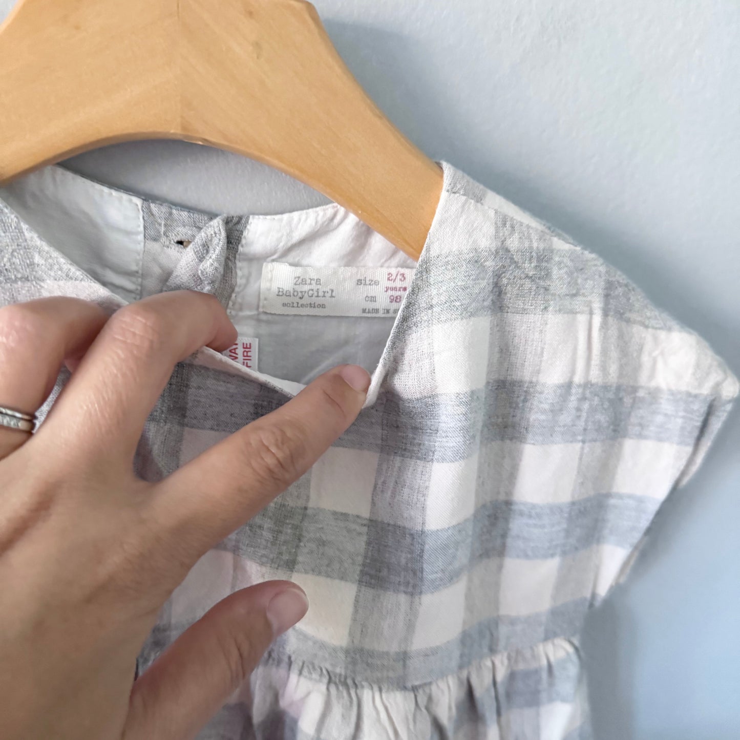 Zara / Light grey plaid tunic / 2-3Y