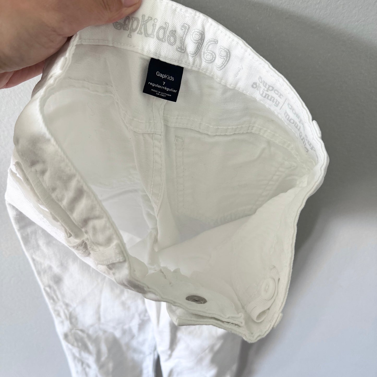 Gap / White stretch denim / 7Y