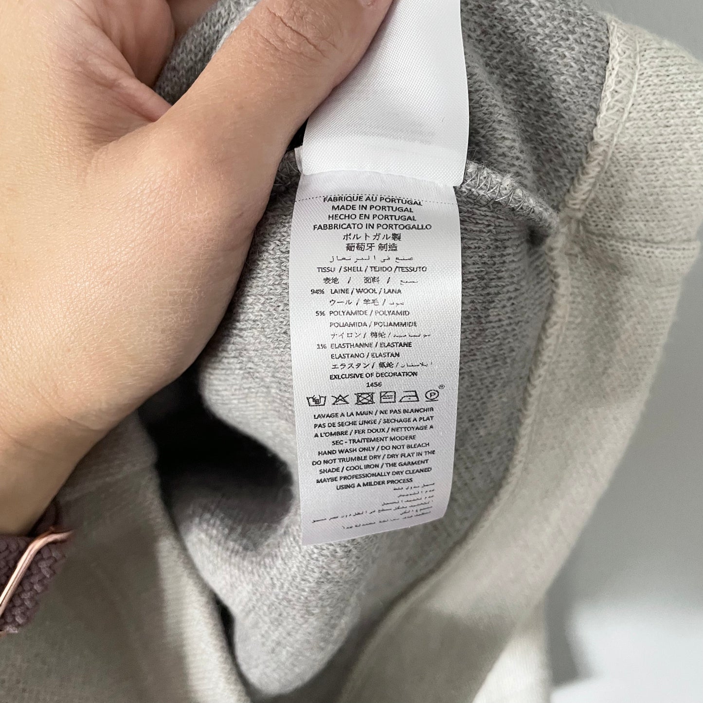 Bonpoint / Light grey half zip knit top / 8Y