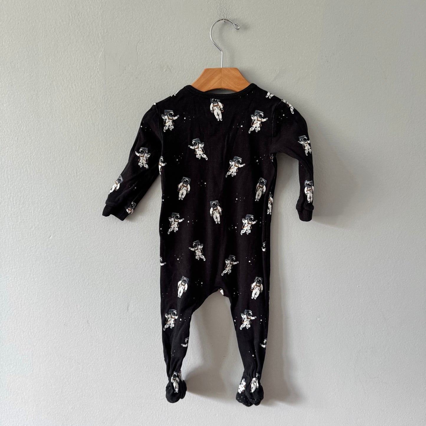 Petit lem / Black x astronaut romper / 12M