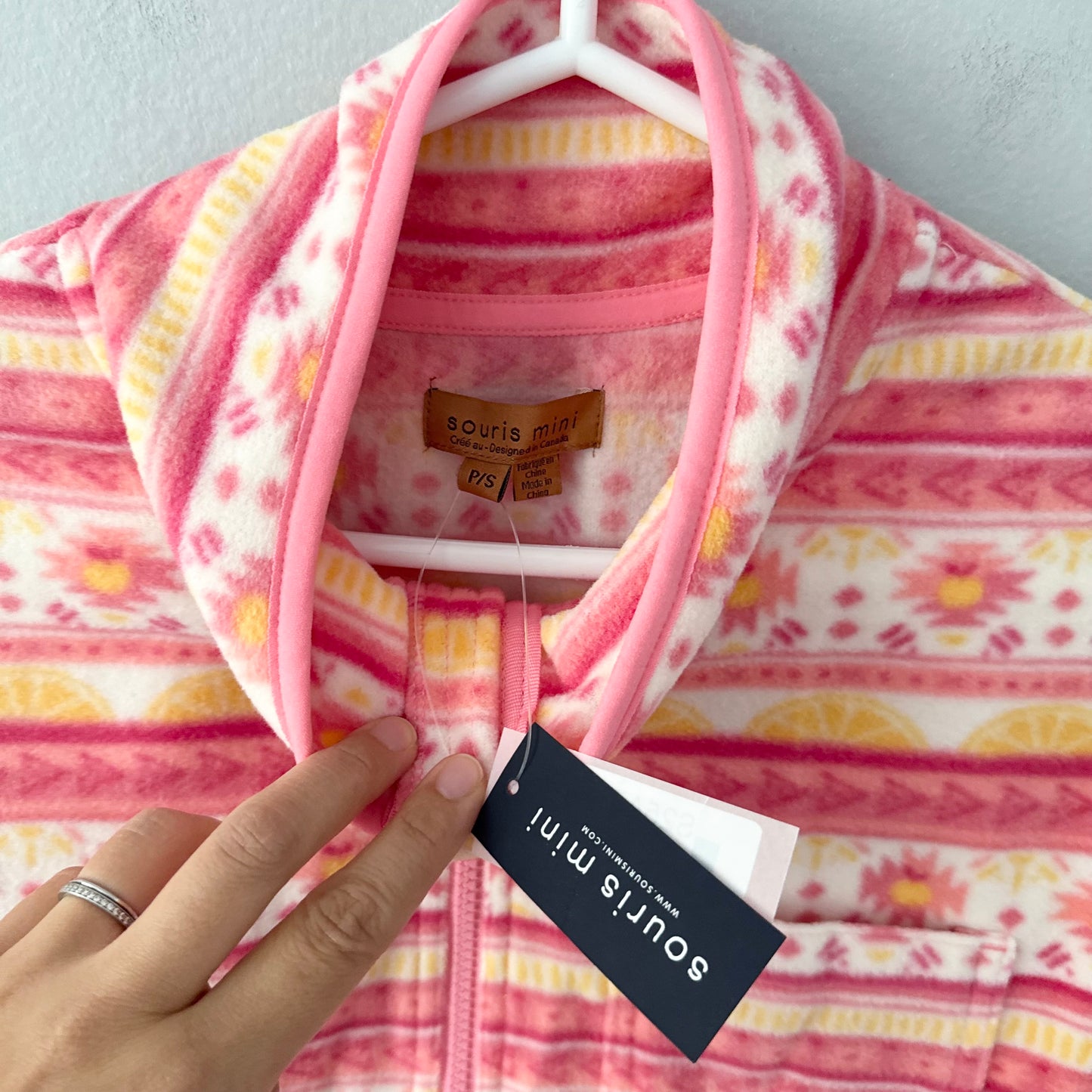Souris mini / Pink zip up fleece / Women S - New with tag