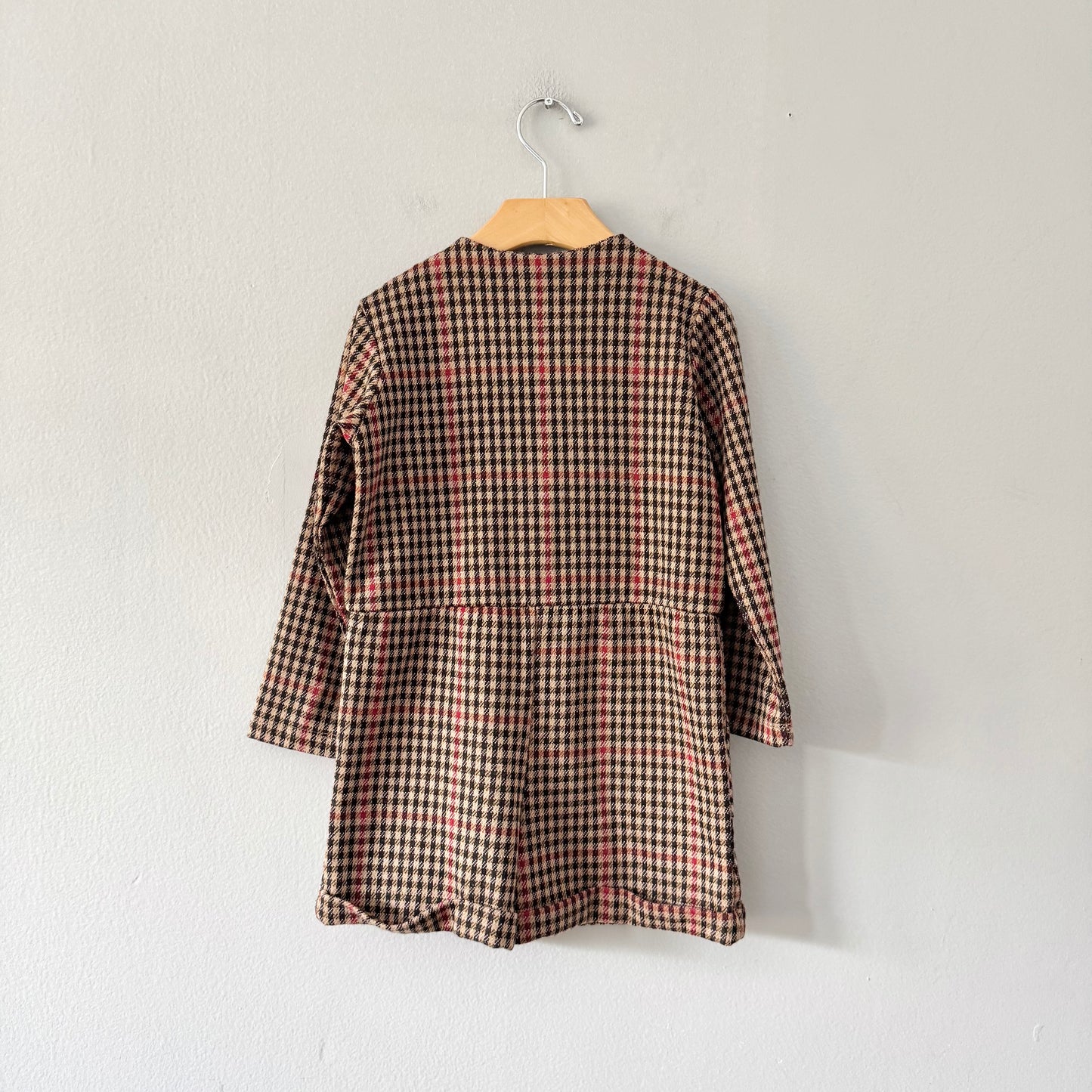 No brand / Brown houndstooth jumpsuit / 4Y