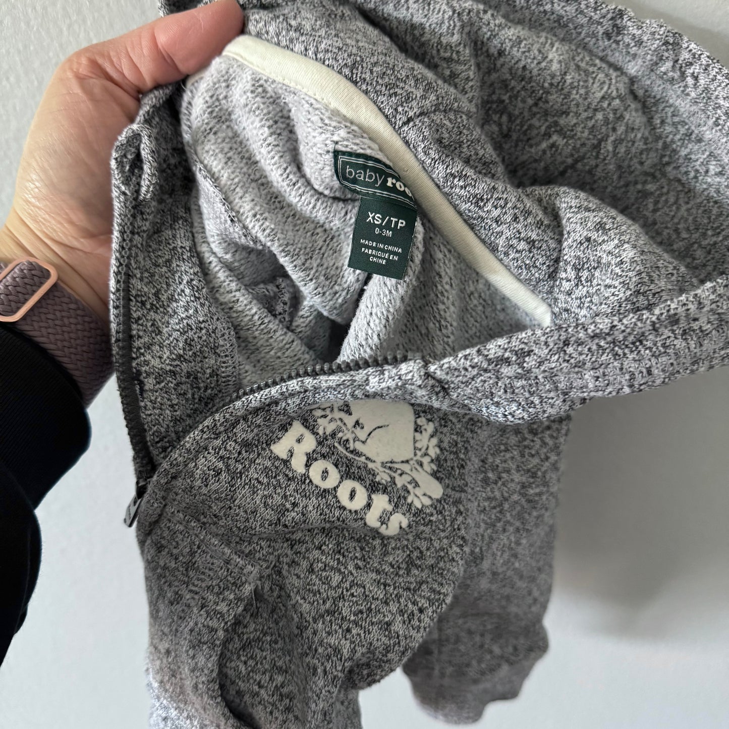 Roots / Salt and pepper hoodie / 0-3M