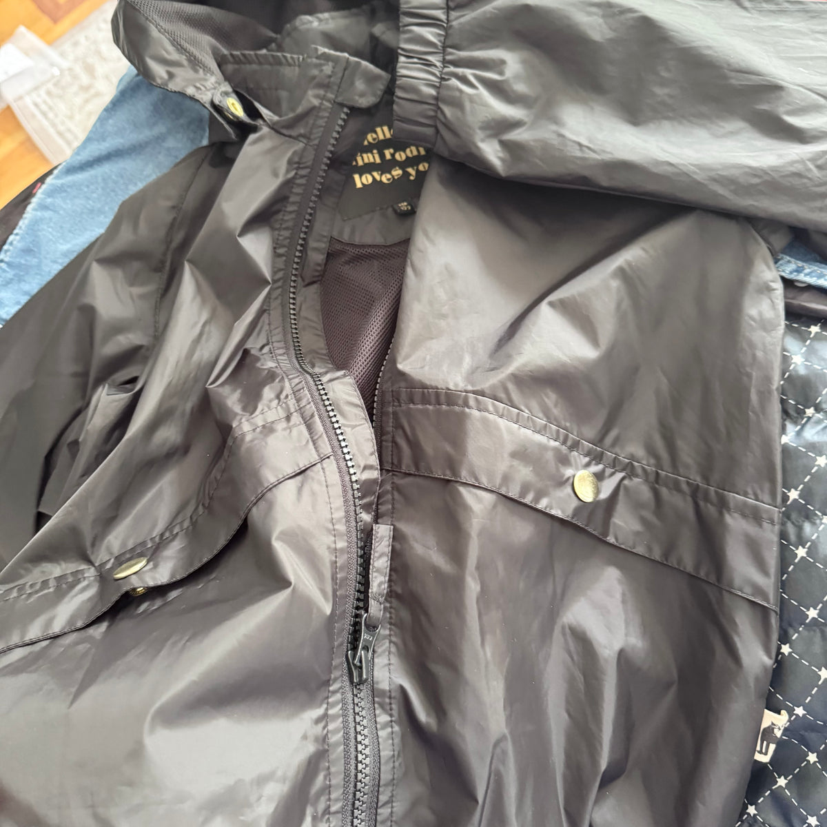 Mini Rodini / Black windbreaker / 6Y