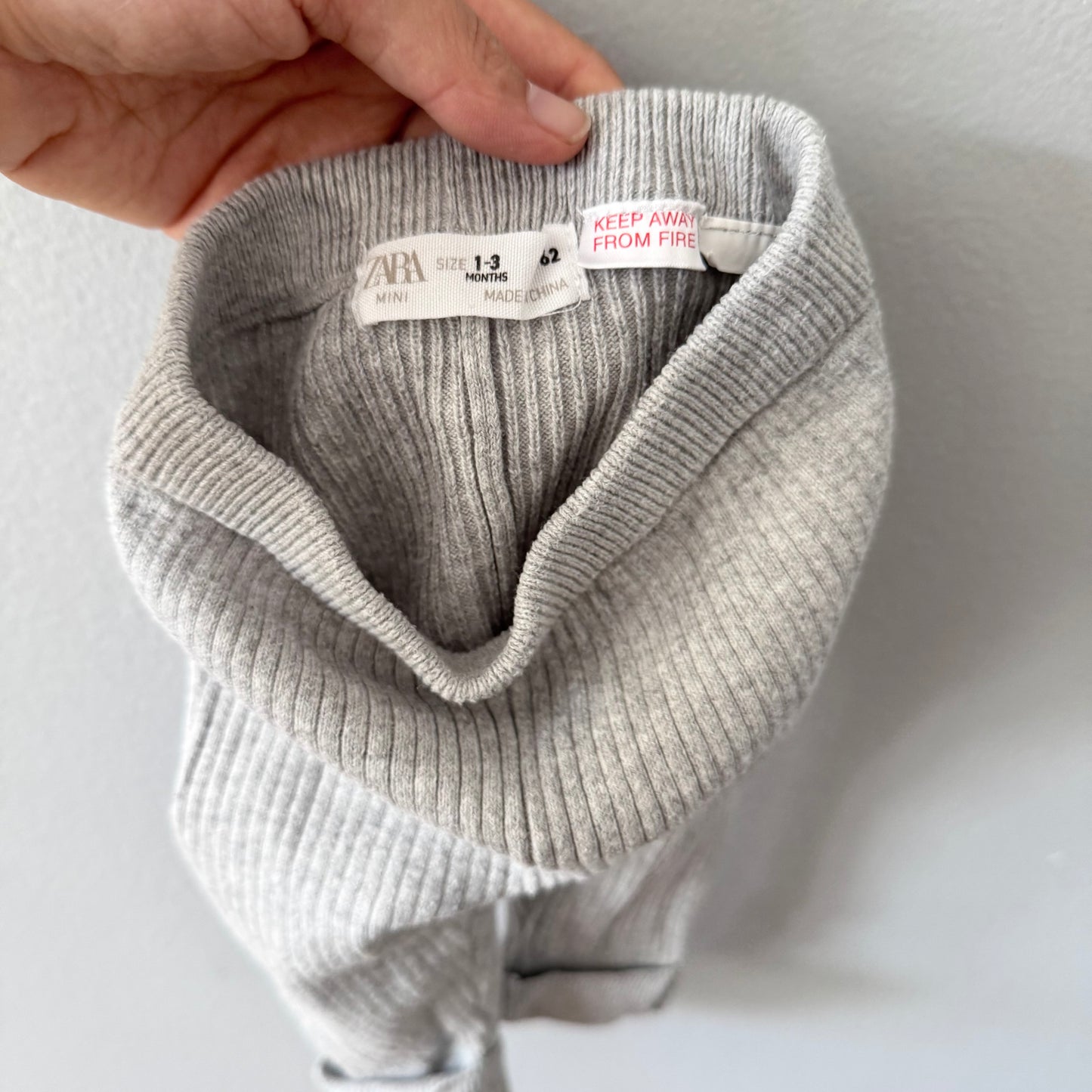 Zara / Light grey knit leggings / 1-3M