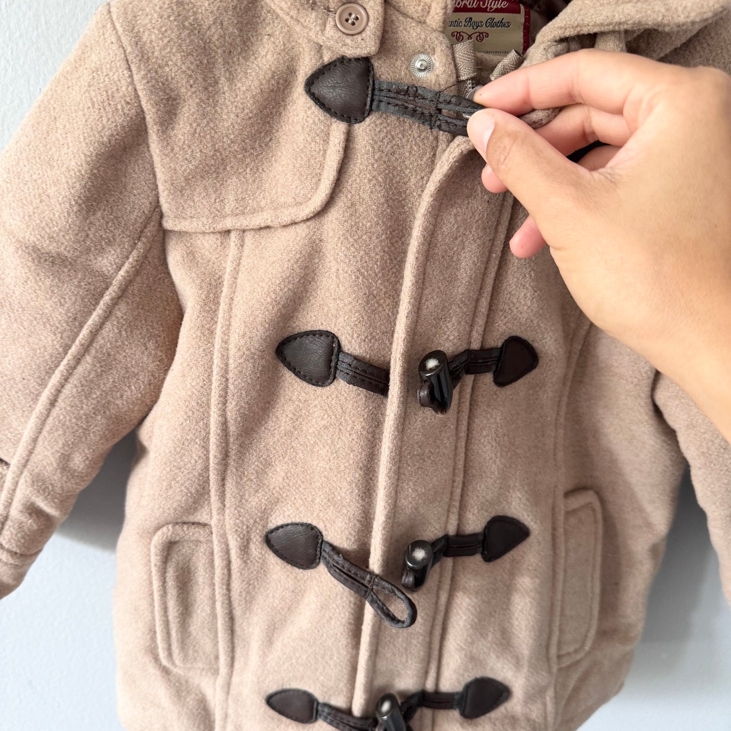 Mayoral / Camel brown wool coat / 24M